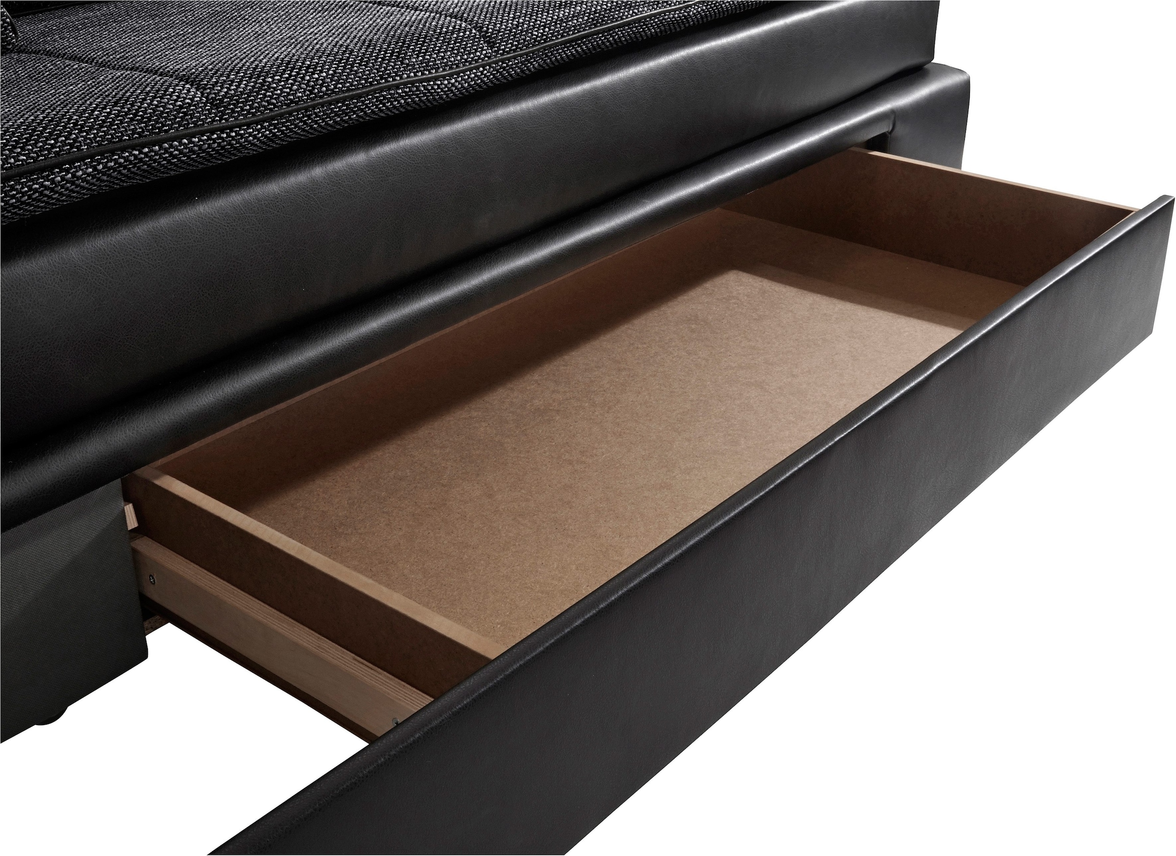 INOSIGN Ecksofa »Boxspringbett Night & Day L-Form mit Dauer-Schlaffunktion o. Armlehnen«, mit Boxspring-Bettfunktion 164x200 cm und Bettkasten, Dauerschläfer!