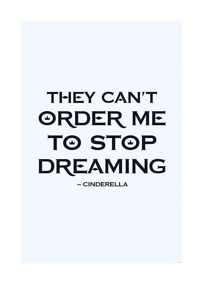 Image of Komar Bild "Cinderella Quote" Disney 1 Stk. tlg. Wandbild zur Dekoration im Kinderzimmer - ohne Rahmen