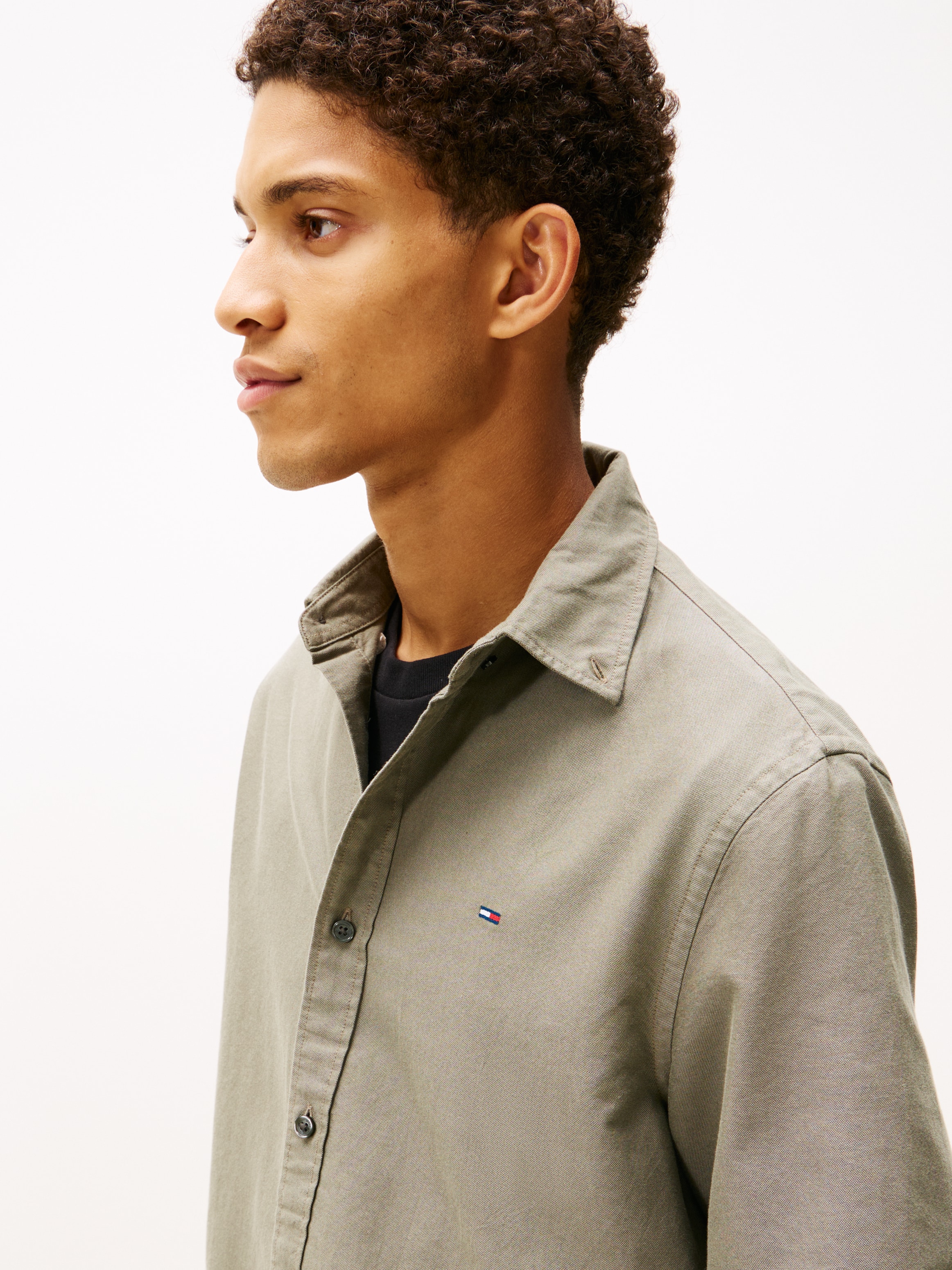 Tommy Jeans Langarmhemd »TJM REG OXFORD SHIRT EXT«, Mit Rundhalsausschnitt