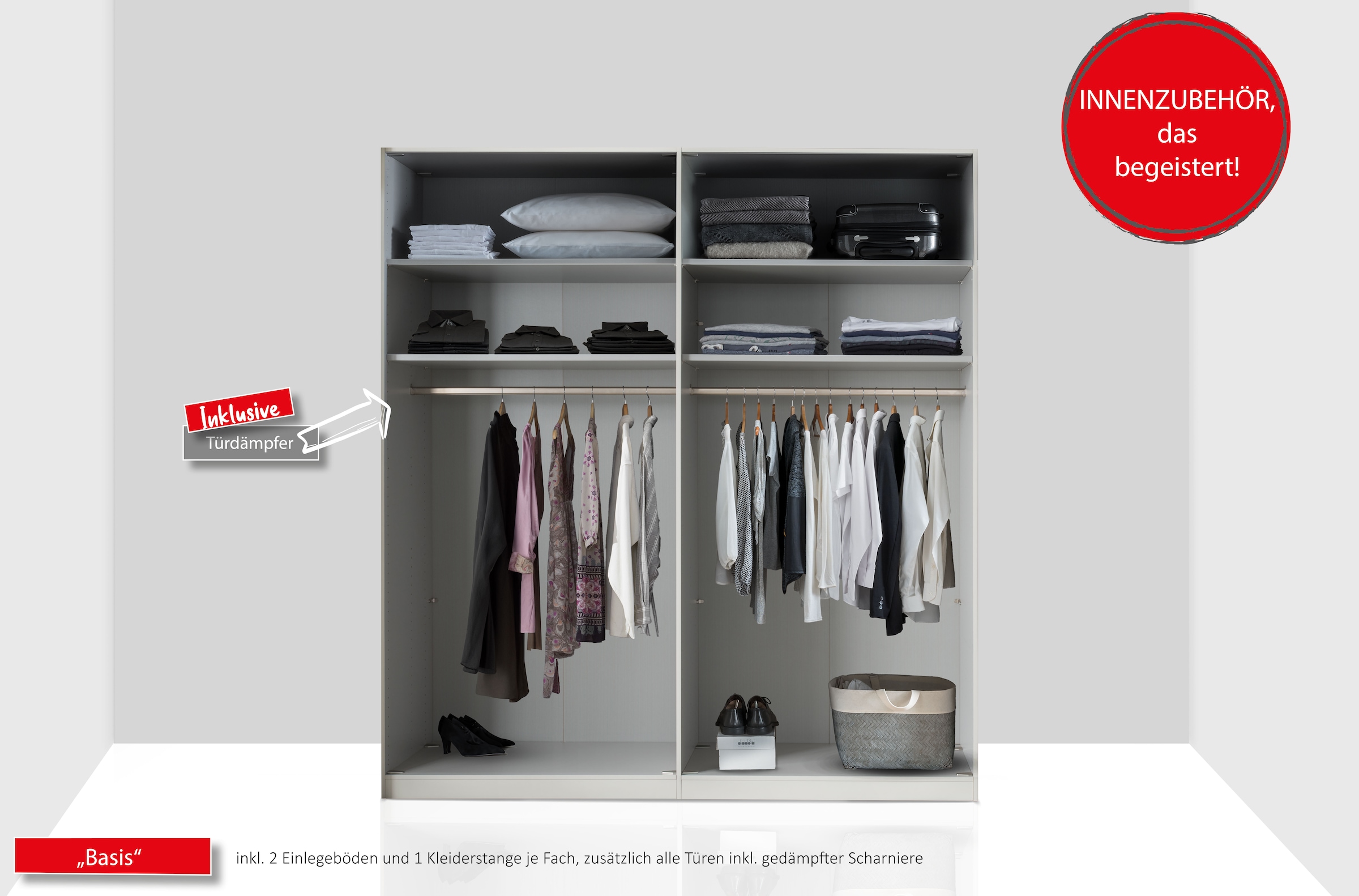 WIEMANN Armoire à portes battantes »Lagos« in 4 Breiten und mit 3 verschiedenen Ausstattungspaketen erhältlich,  inkl. Türendämpfung