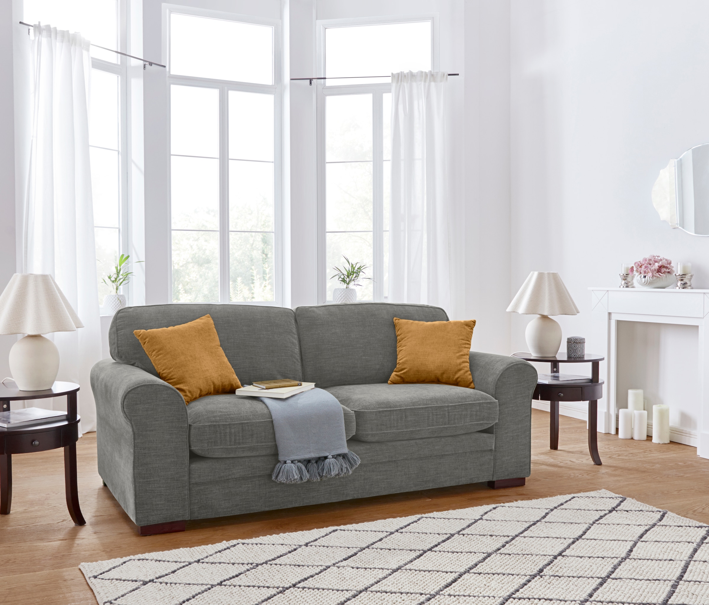 Home affaire 2-Sitzer »Broughton«, weicher Sitzkomfort, incl. 2 Zierkissen, Keder