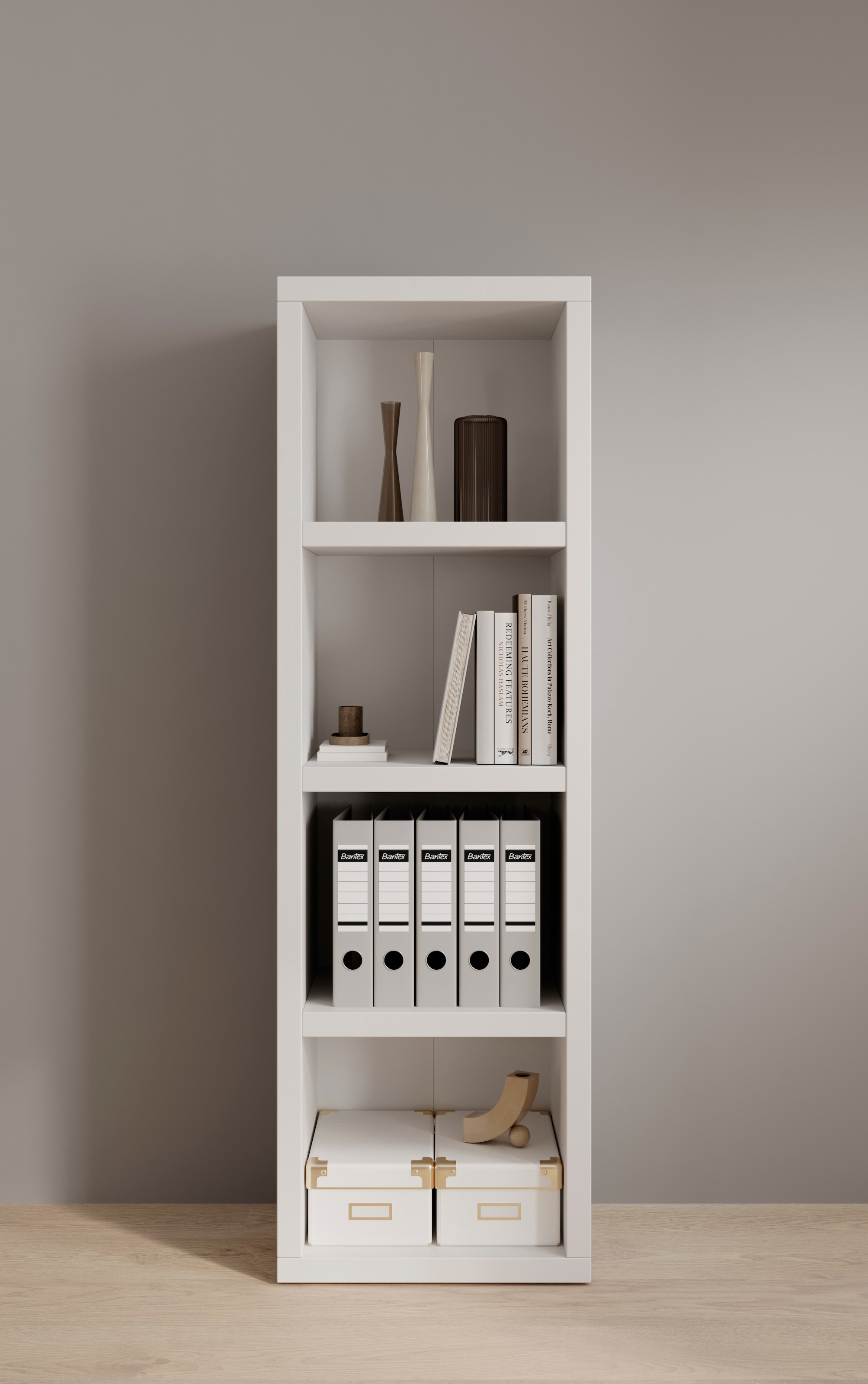 BEGA OFFICE Aktenregal »Modica«, Büroregal weiss, Bücherregal mit offenen Fächer