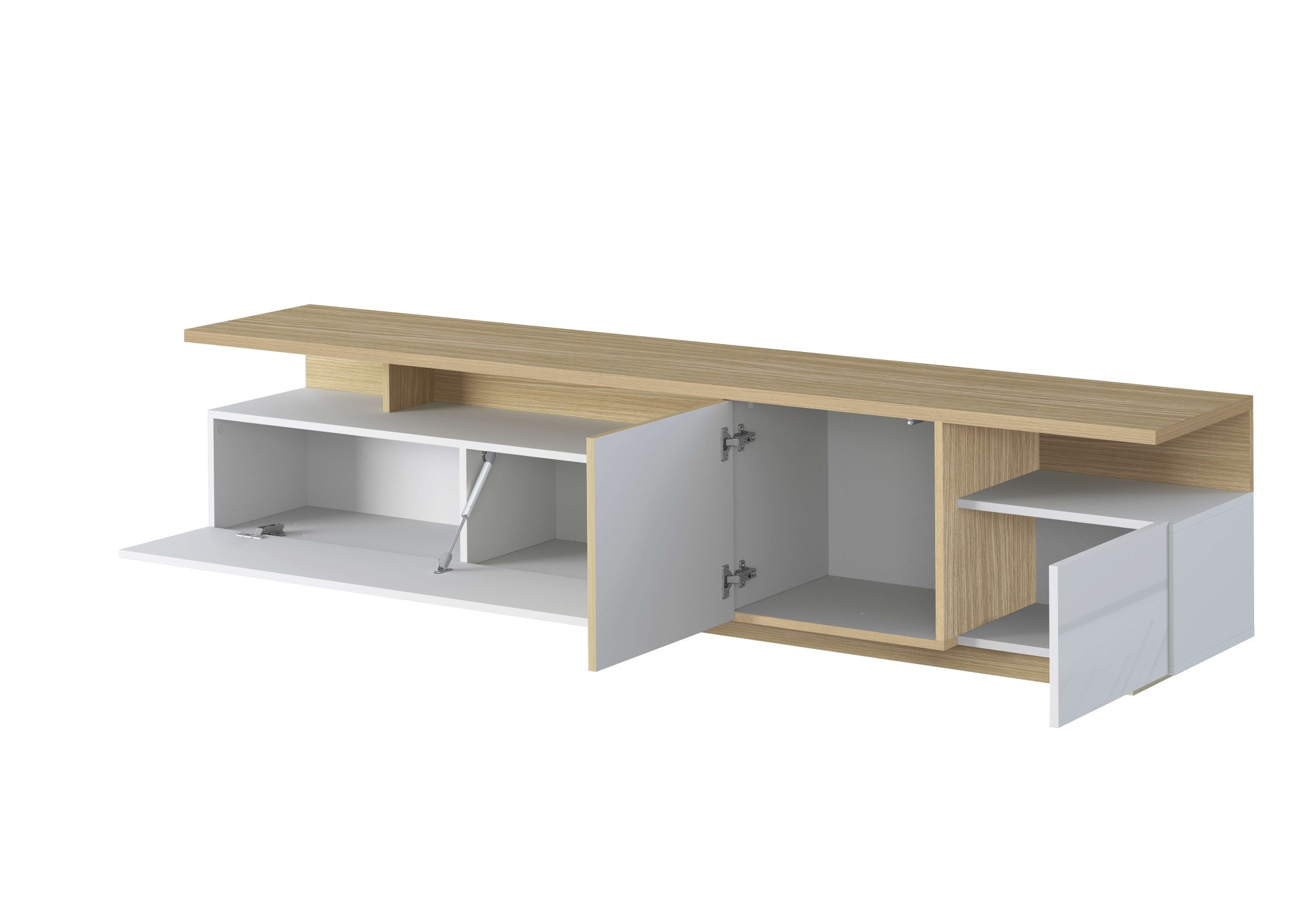 GOODproduct Table basse »Lowboard ETHOS,Lowboard,TV-Kommode,TV-Möbel,TV-Bank« 1 cuis tlg. Avec deux portes tournantes, une porte battante et deux compartiments ouverts, L.210 cm