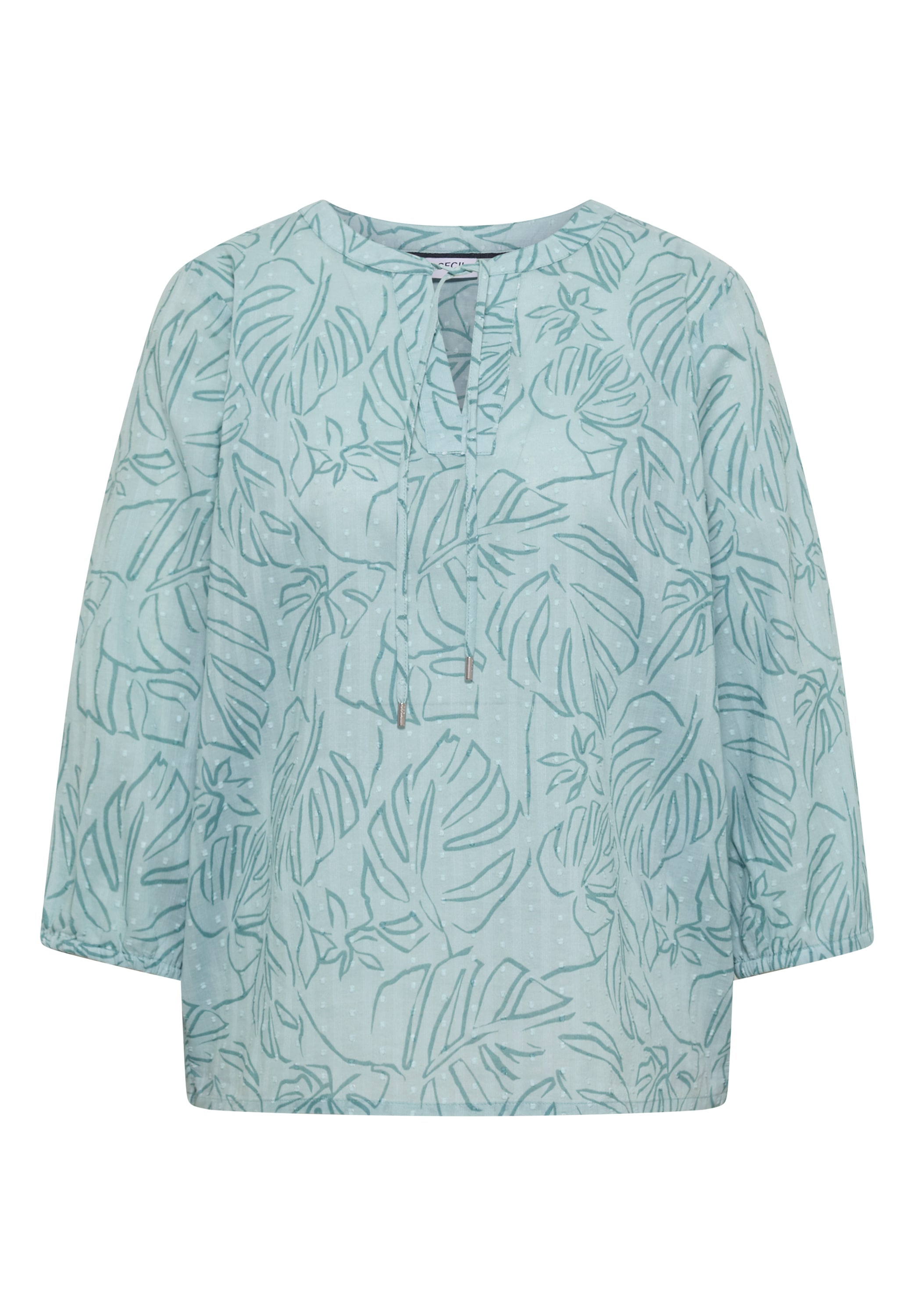 Cecil Blouse à pression 3/4-Arm Sommerbluse-Tunika mit Blätterprint