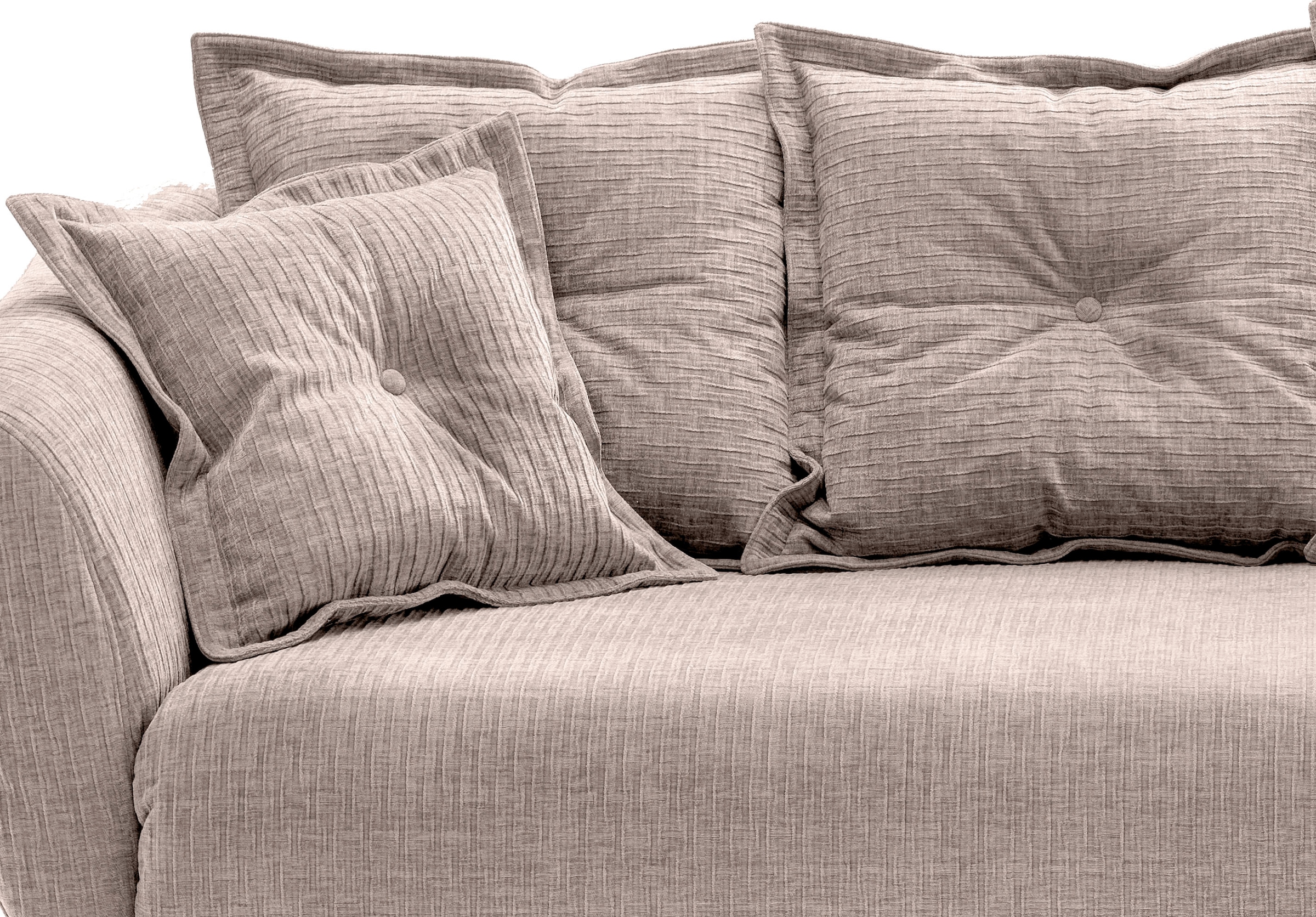 Home affaire 3-Sitzer »Baggio Breite 236 cm, modernes Sofa, hoher Fuss, bequem« schwarze Metallfüsse