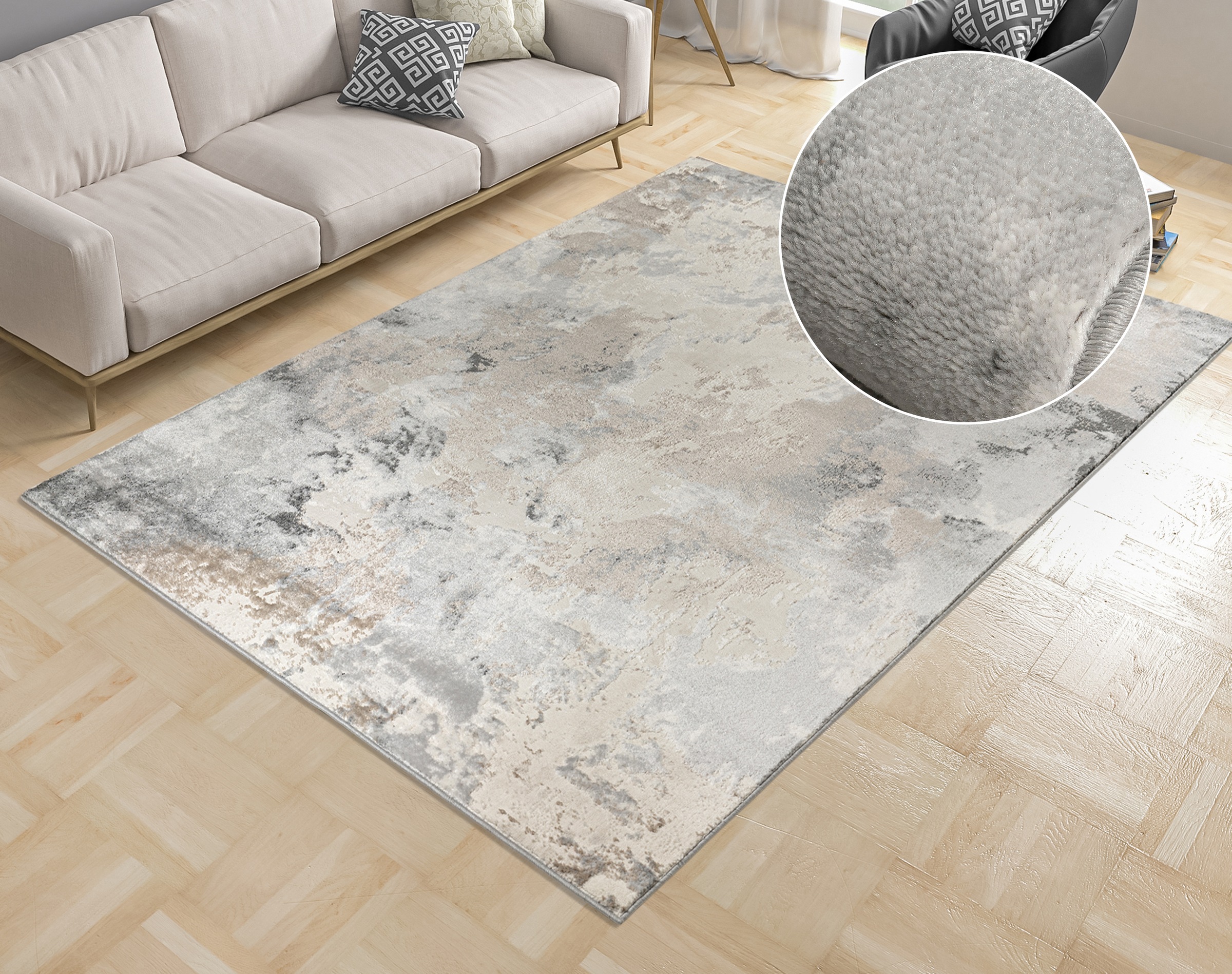Image of GOODproduct Teppich "Hamar" rechteckig 8 mm Höhe weiche Haptik, Marmor-Optik, modernes Design, Wohnzimmer