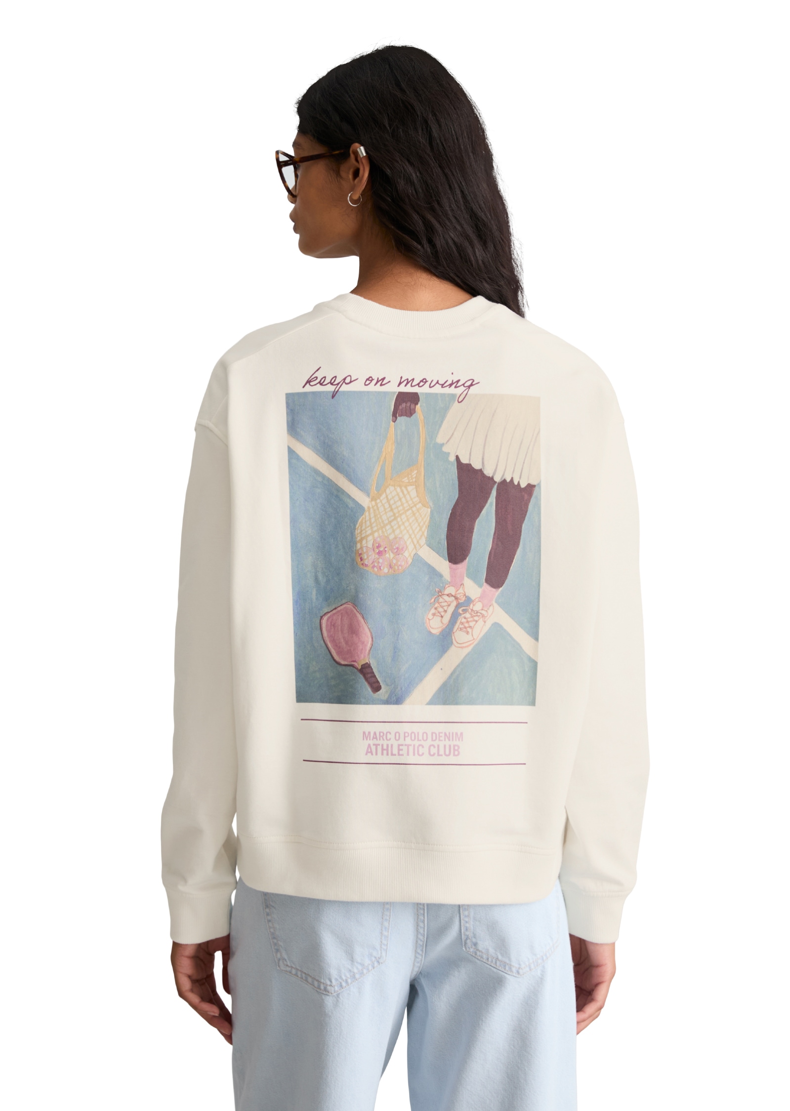 Marc O'Polo DENIM Sweat-shirt , oversize avec imprimé marqué dans le dos
