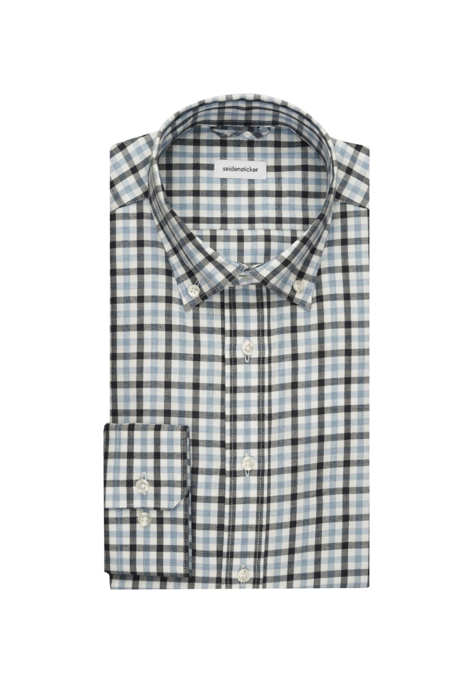 seidensticker Flanellhemd »Slim«, Slim Langarm Button-Down-Kragen Karo