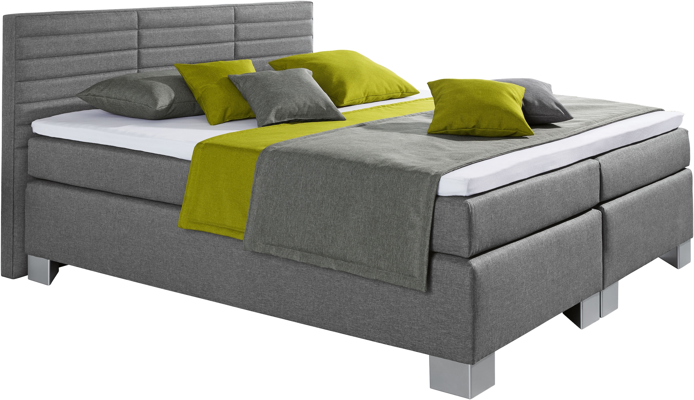 hapo Lit boxspring »ATLANTA mit hohem Kopfteil« Topper separat erhältlich,  erhältlich in verschiedenen Breiten, Farben & Matratzenarten