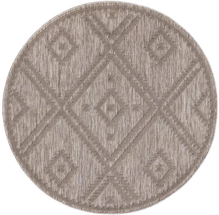 Carpet City Teppich »In-& Outdoorteppich Santorini 454, 3D-Effekt, Raute-Optik« rund 5 mm Höhe Wetterfest & UV-beständig für Terrasse, Balkon, Küche, Flur