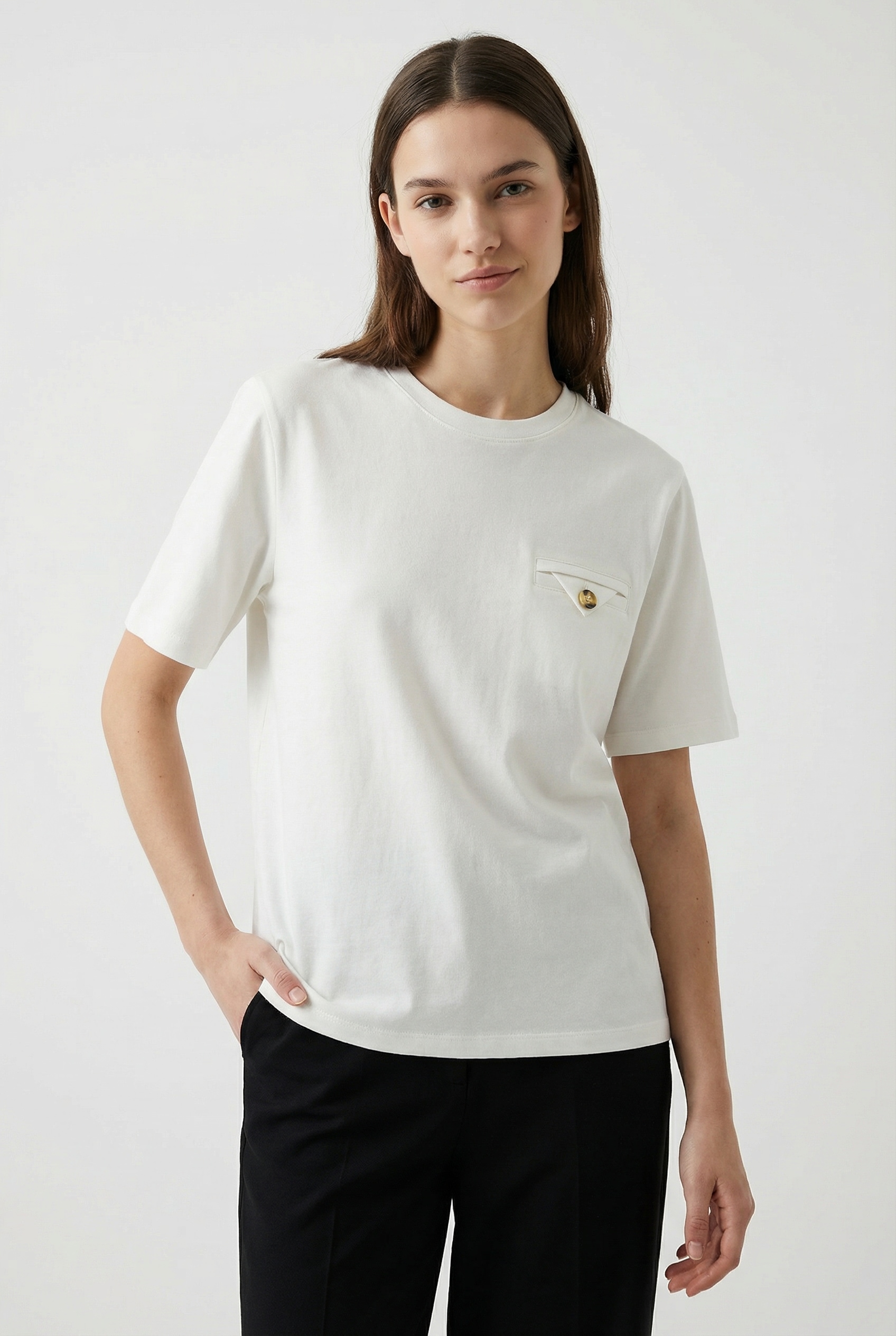 Image of Vero Moda T-Shirt "VMULLA CATY SS TOP JRS GA" mit Dreieckstasche