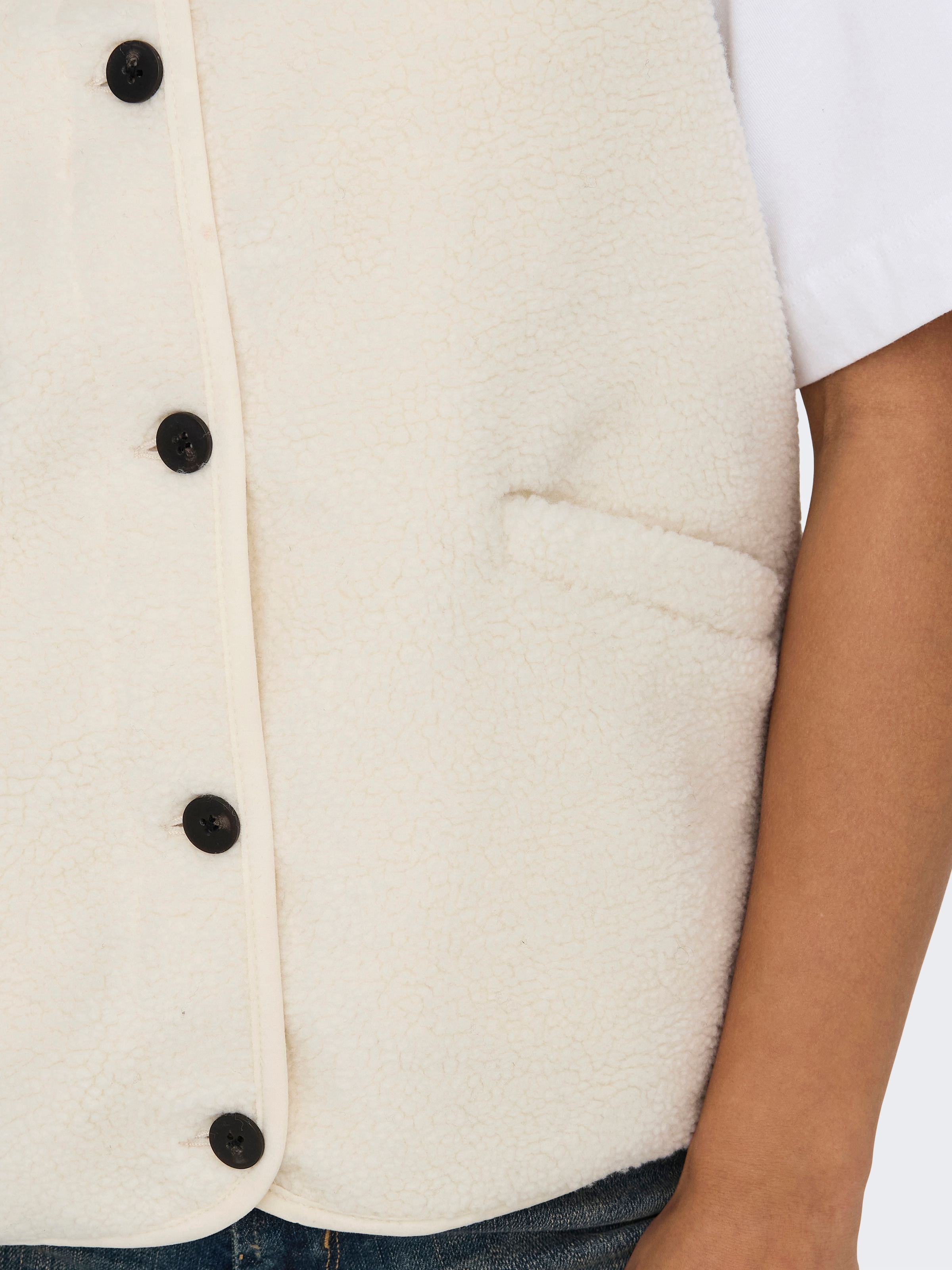 ONLY Gilet en peluche »ONLBABY LIFE TEDDY VEST PNT CS« fibre synthétique