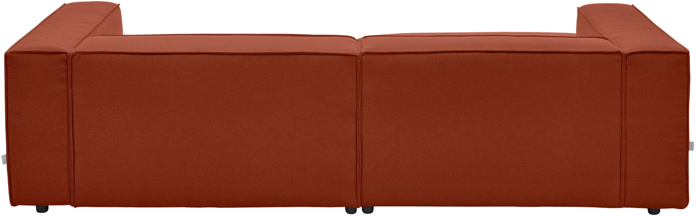 LeGer Home by Lena Gercke Canapé d'angle »PIARA Struktur mit Kedernaht L-Form« ottomane au choix droite/gauche, pieds noirs, confort d'assise agréable