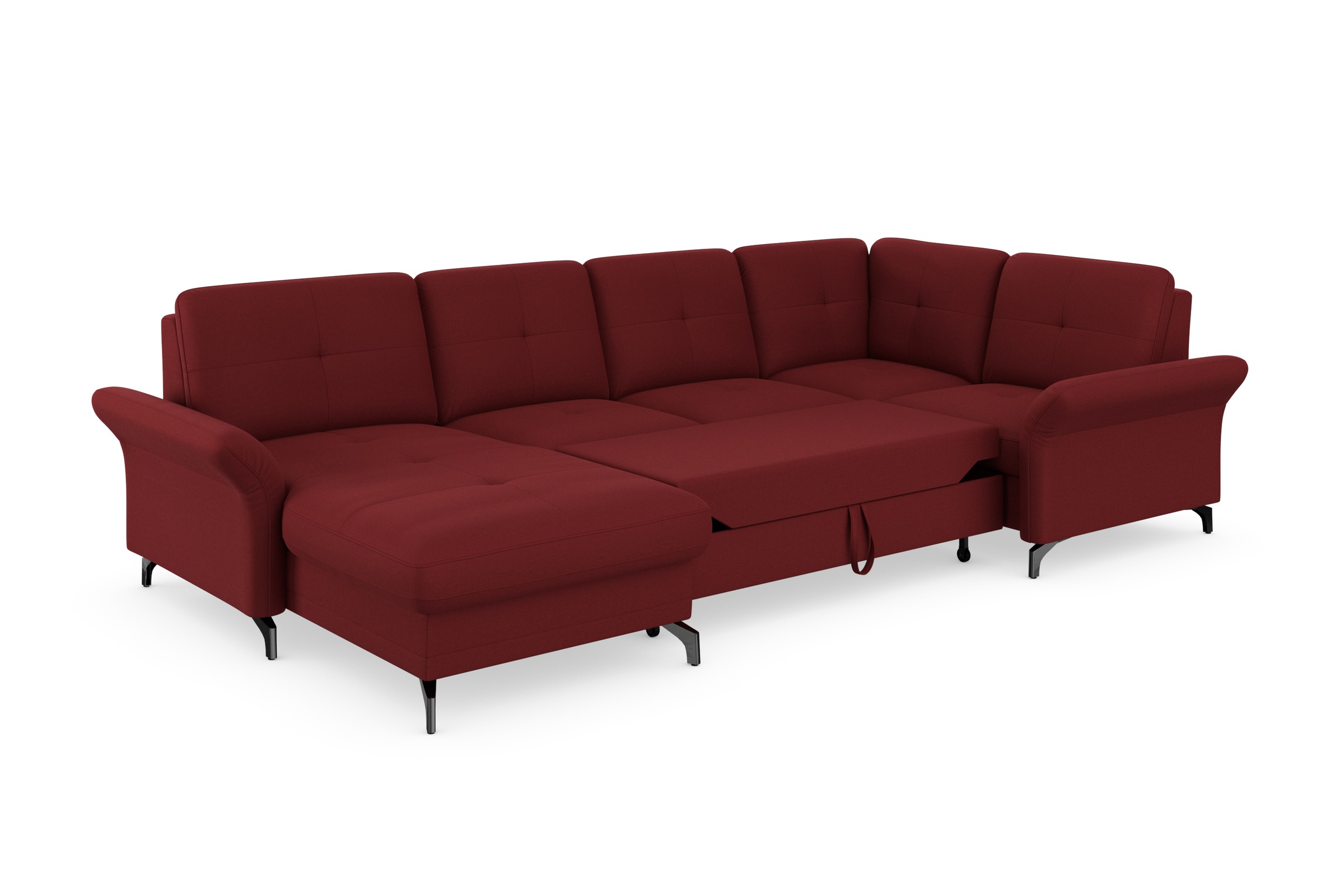 Places of Style Wohnlandschaft »Calando U-Form«, wahlweise mit Bettfunktion, Bettkasten und Armteilfunktion