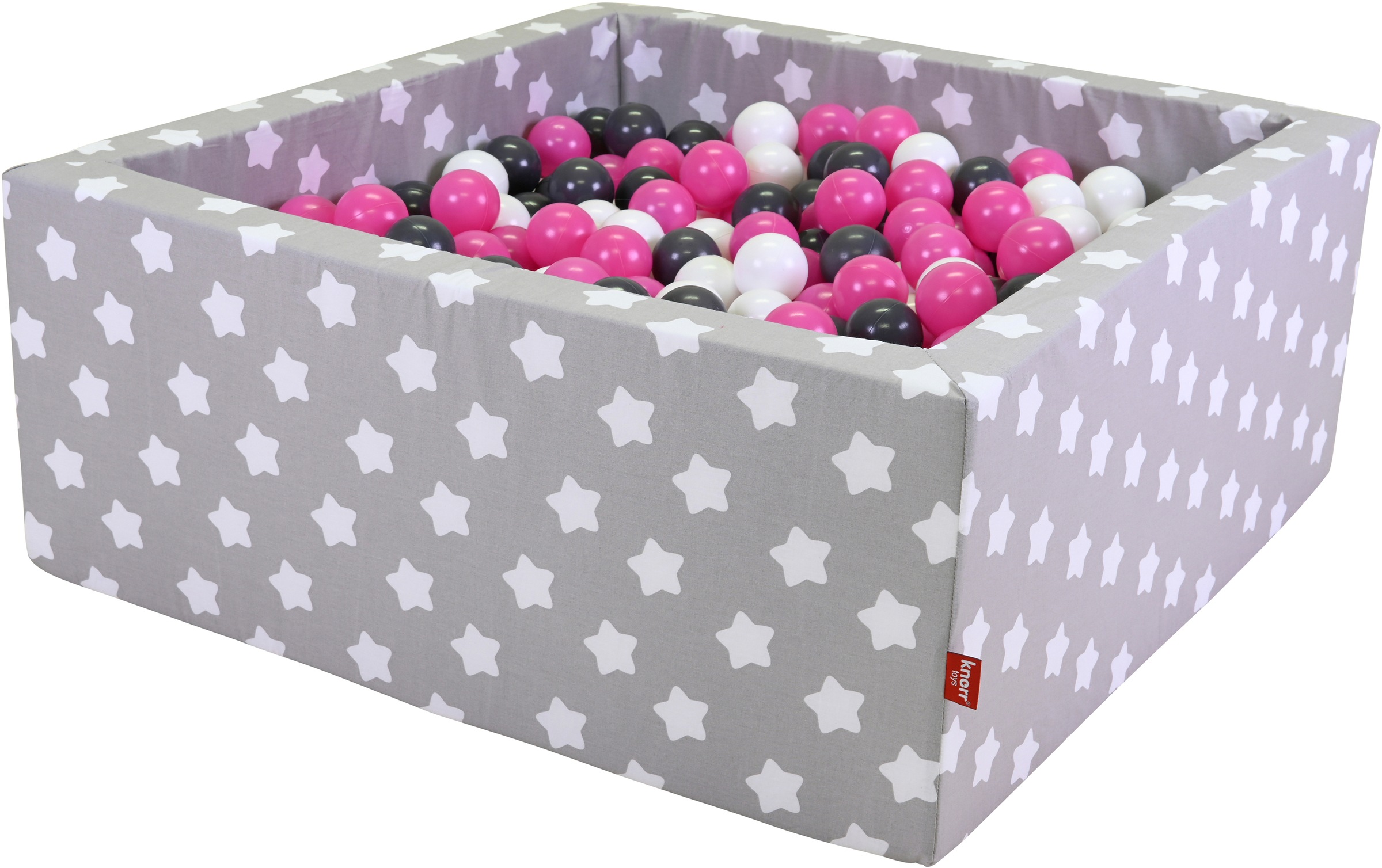 Image of Knorrtoys® Bällebad »Soft, Grey White Stars«, eckig mit 100 Bällen creme/Grey/rose; Made in Europe bei Ackermann Versand Schweiz
