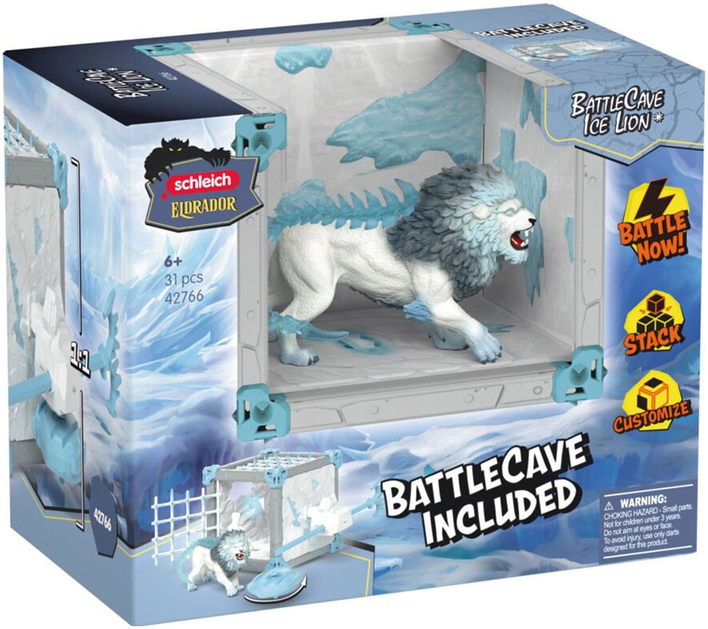 Schleich® Spielfigur »ELDRADOR® CREATURES, BattleCave Eislöwe (42766)«