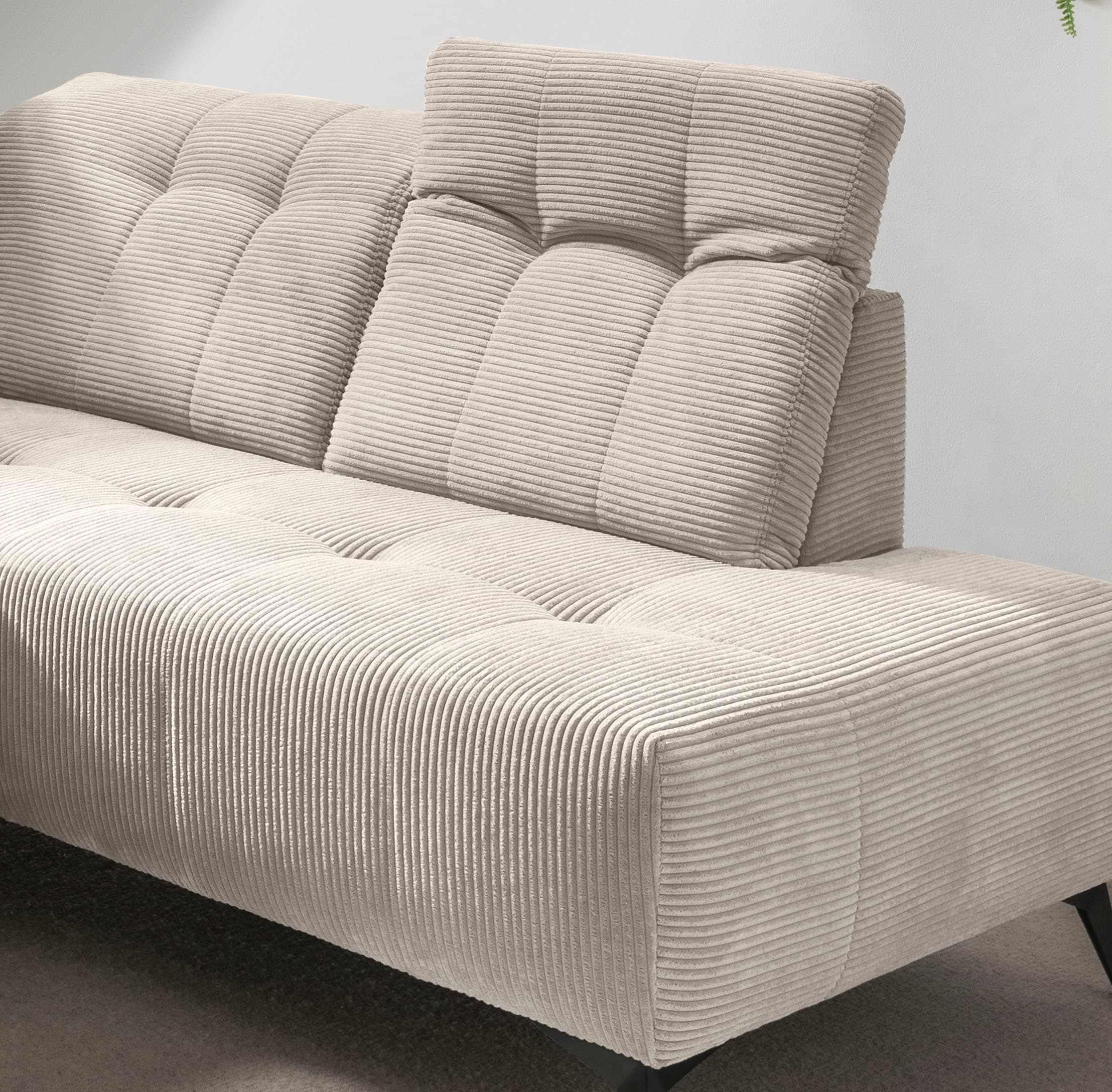 Home affaire Canapé d'angle »Lazio modern und bequem, schmale Armlehnen, tolle Detailverarbeitung« zwei verschiedene Fussfarben wählbar