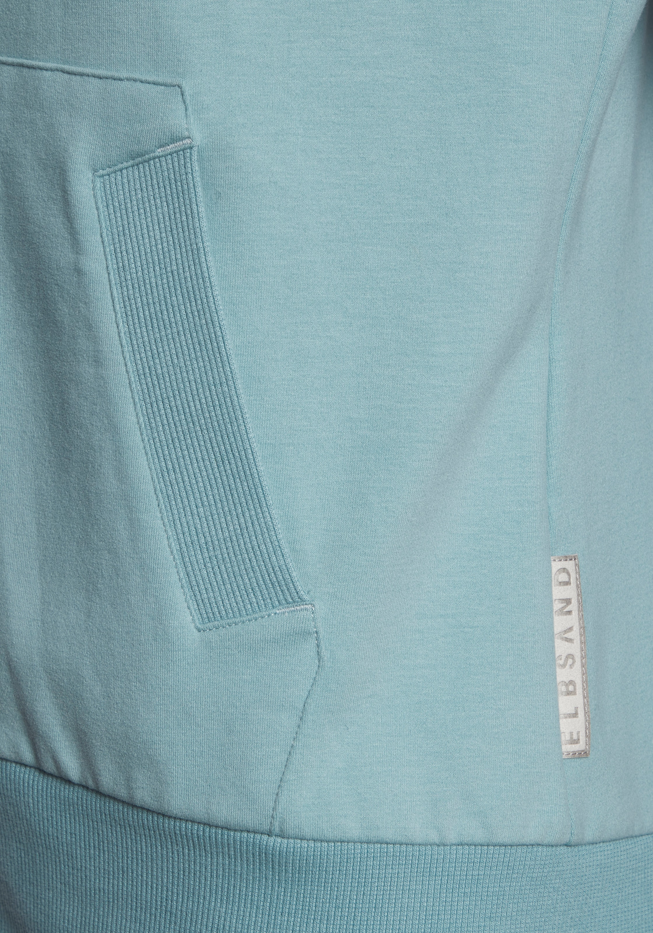 Elbsand Sweat à capuche , mit grossem Logodruck hinten, bequeme Freizeitjacke mit Taschen
