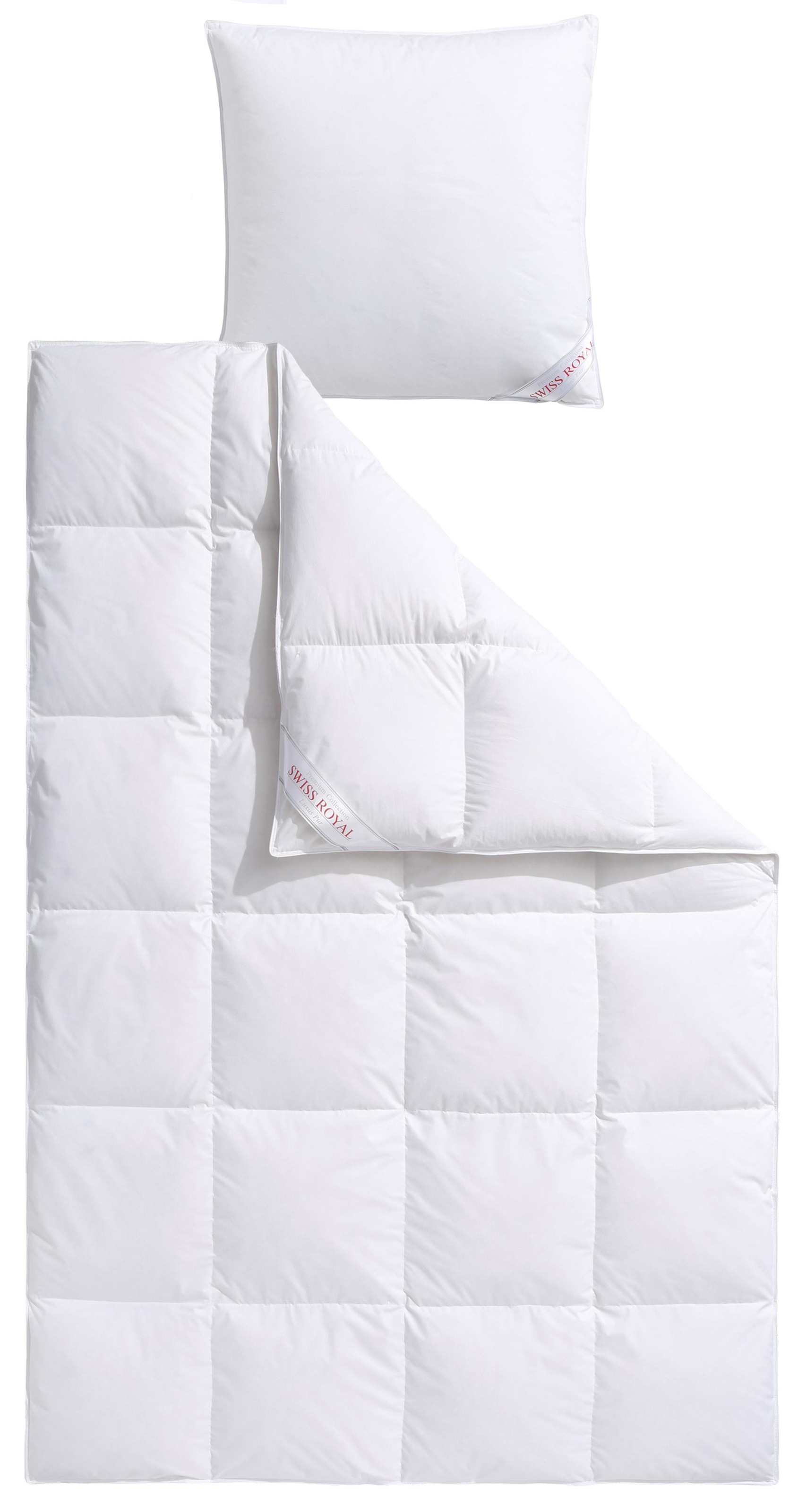 Haeussling Daunenbettdecke + Kopfkissen »Swiss Royal« Bettdecken-Set mit Kopfkissen, 135x200 oder 155x220 cm, Sommer, Winter