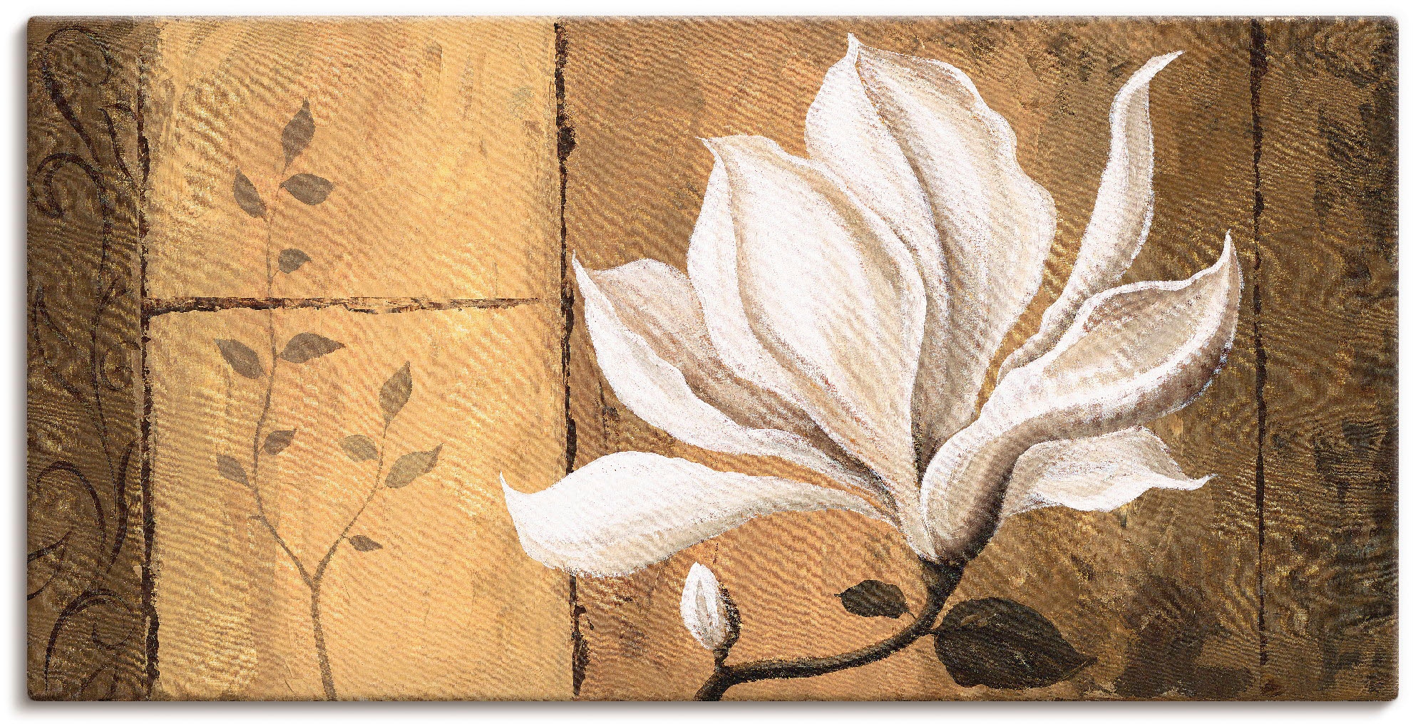 Wandaufkleber in Poster Grössen Artland »Magnolie Blumen, kaufen als Leinwandbild, Alubild, Wandbild an (1 versch. Gold-Braun«, St.), oder