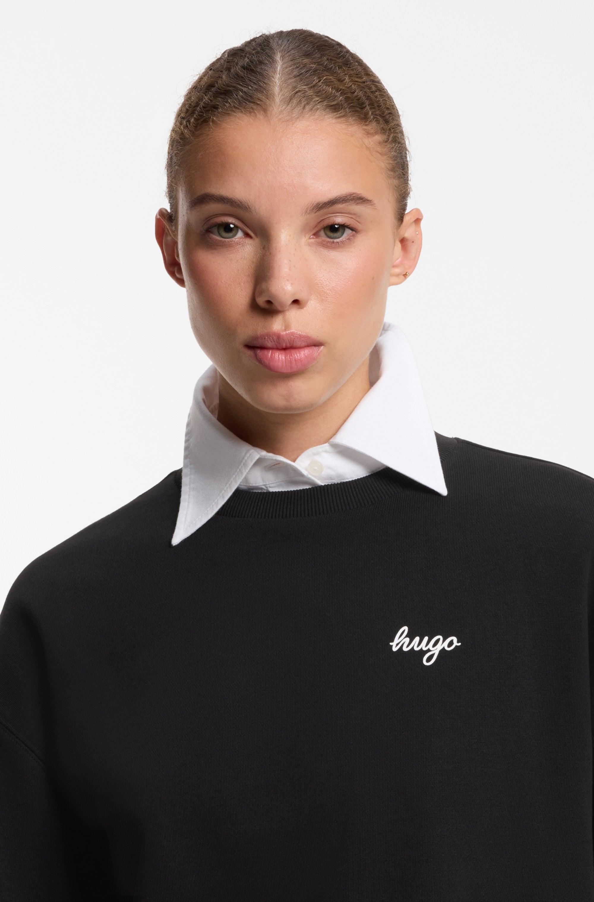 HUGO Sweat-shirt »Damaswee«, avec inscription logo, col rond
