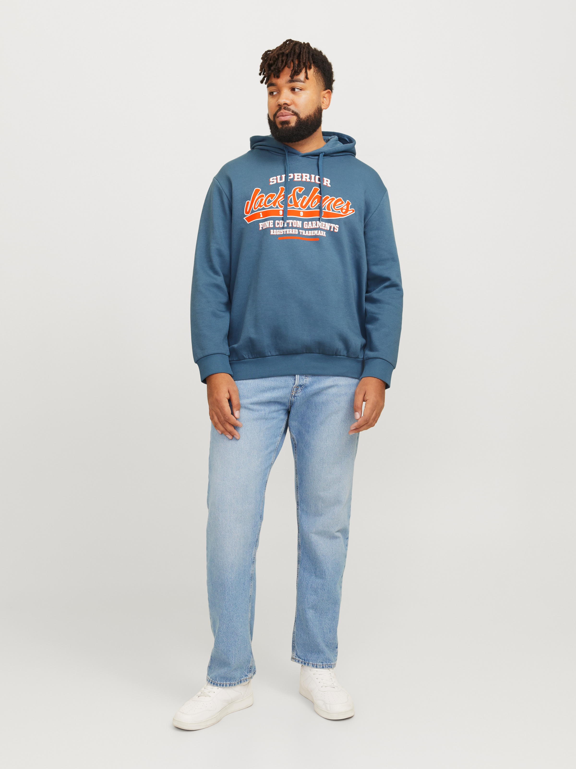 Jack & Jones PlusSize Hoodie »JJELOGO SWEAT HOOD 2 COL 24/25 NOOS PLS«, mit Logo Frontprint