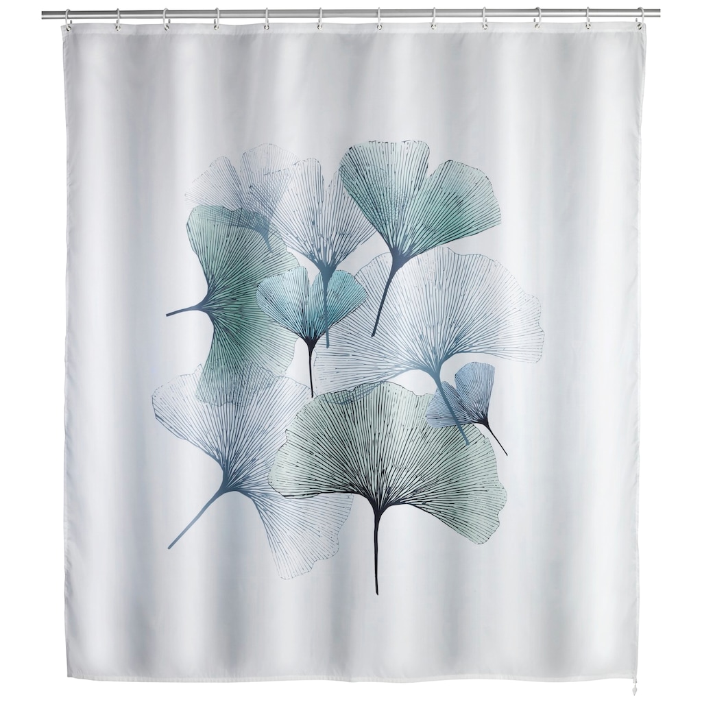 WENKO Duschvorhang »Ginko«, Höhe 200 cm, Textil (Polyester)