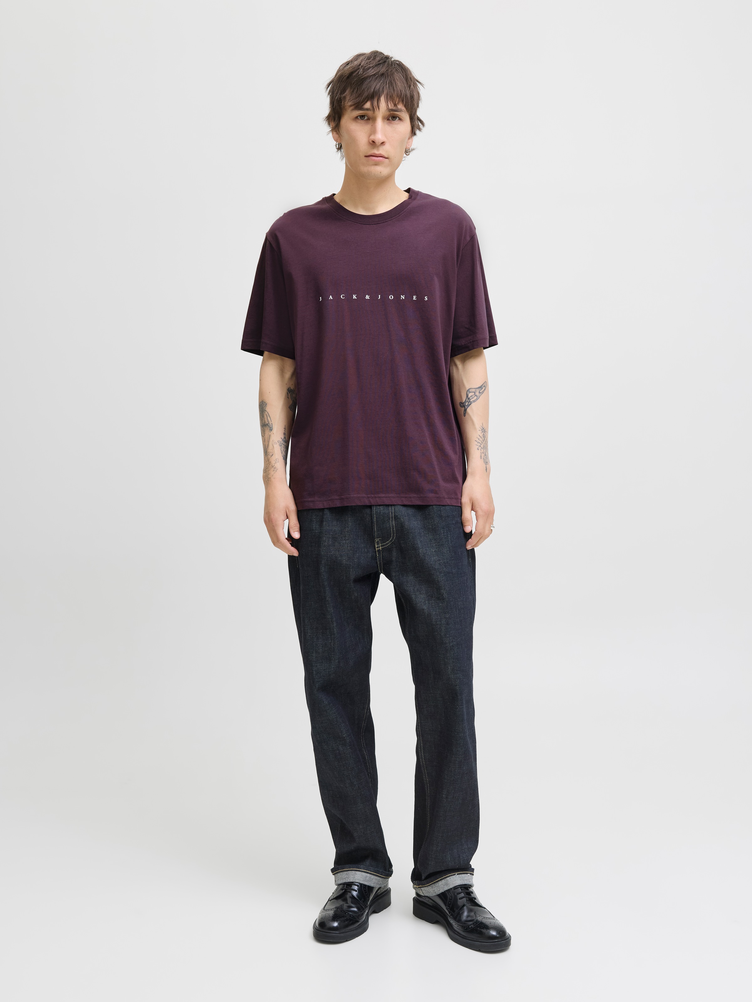 Jack & Jones Rundhalsshirt »JJESTAR mit Pigmentprint und Baumwollgefühl«, bedruckt, modisch, relaxed fit, Baumwolle, Rundhals