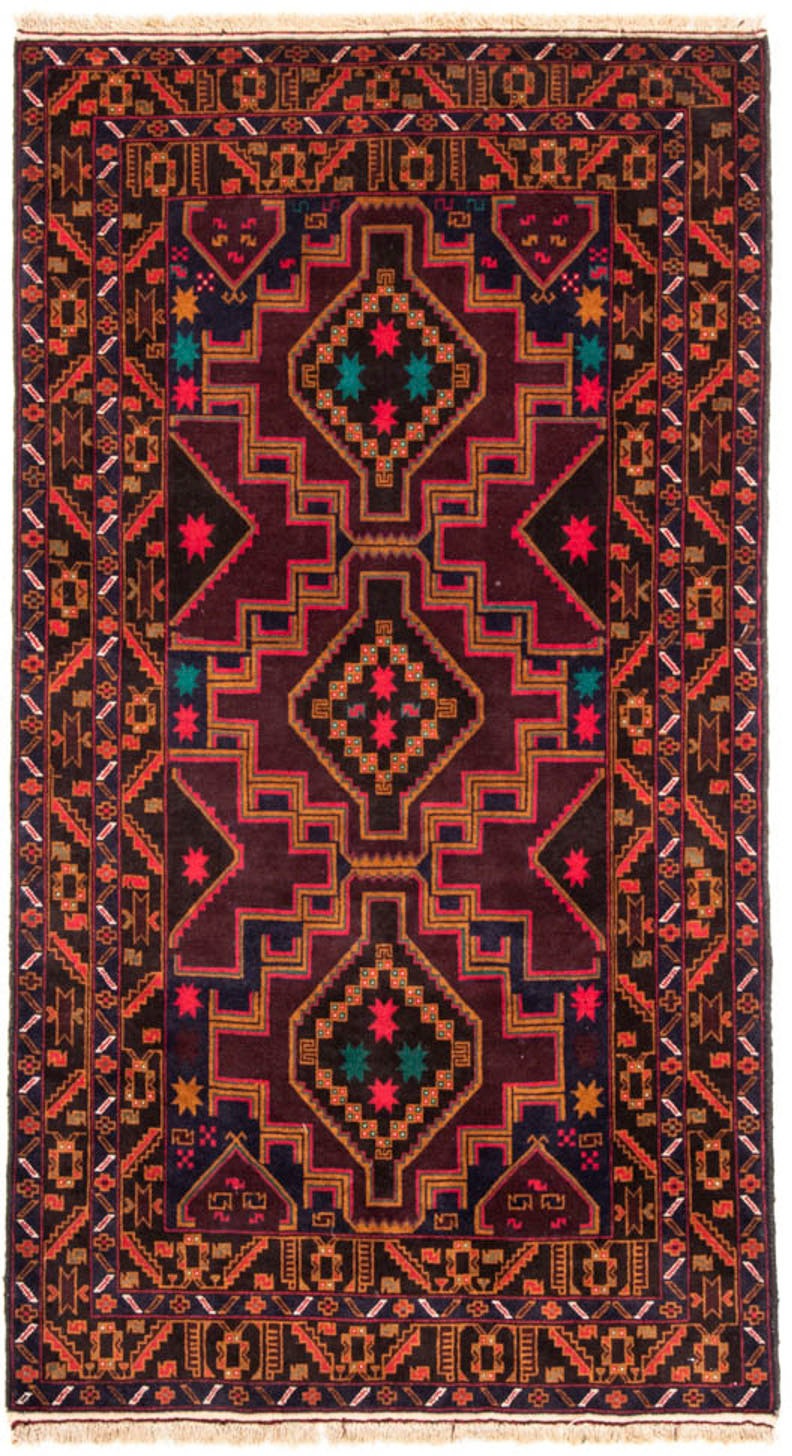 Image of morgenland Hochflor-Läufer »Belutsch Medaillon Blu scuro 193 x 106 cm«, rechteckig, 0,8 mm Höhe, Handgeknüpft bei Ackermann Versand Schweiz