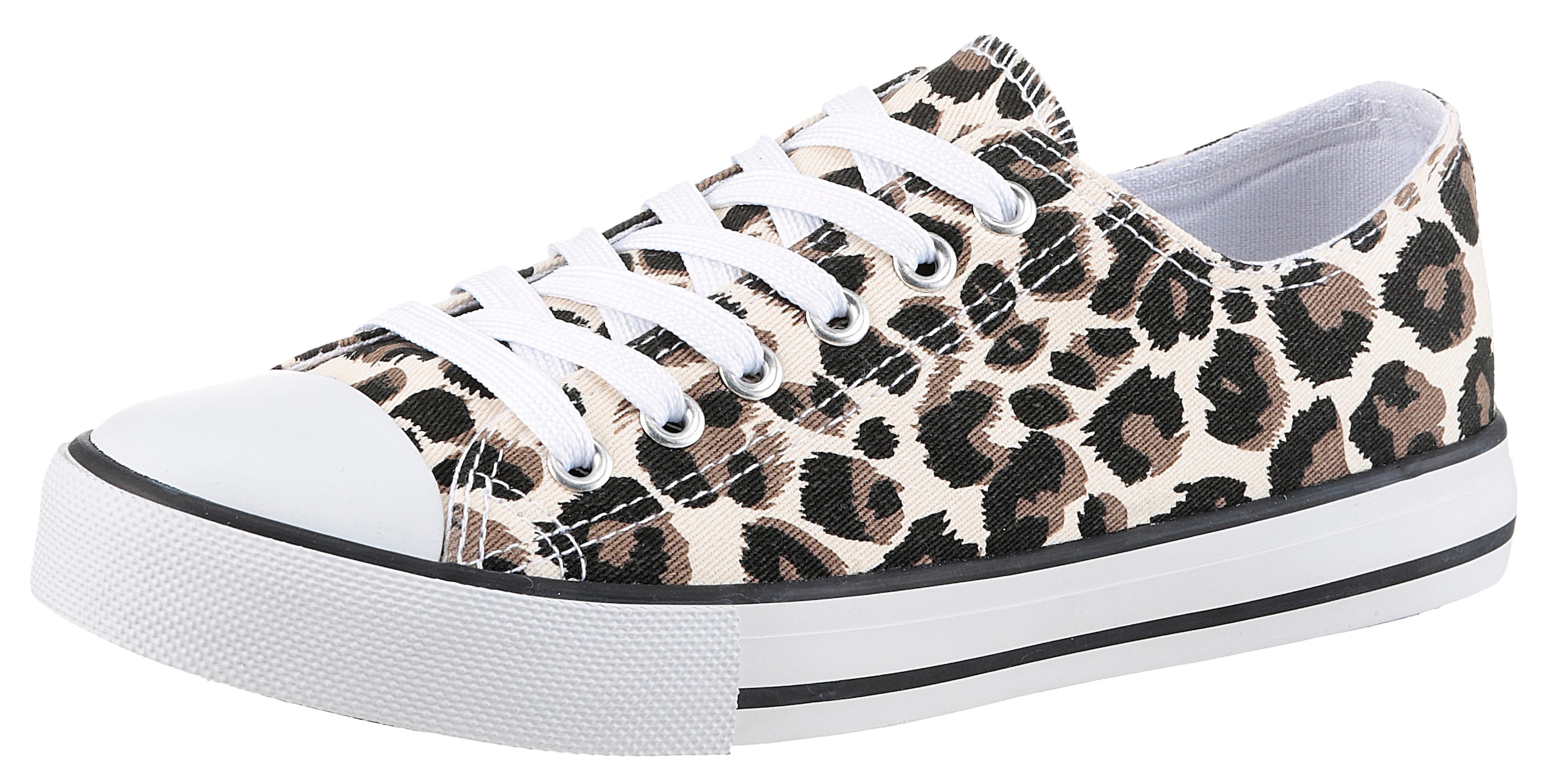 Aniston SHOES Sneakers  Freizeitschuh, Sneaker mit klassischen umlaufenden schwarzen Streifen