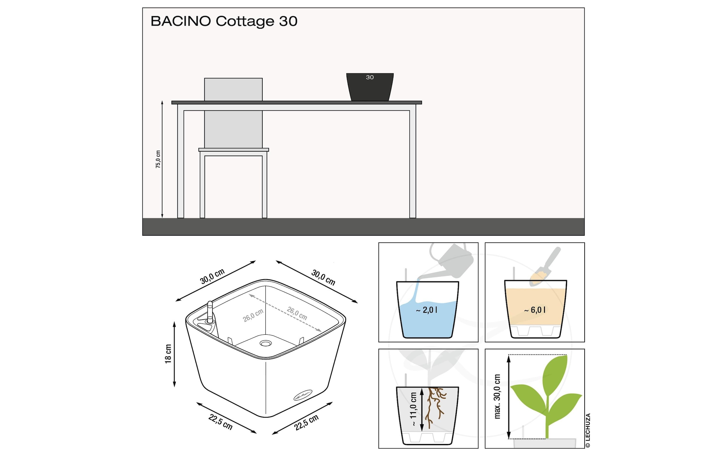 Pflanzkübel »Bacino Cottage 30 Sandbraun«, (1 St.)