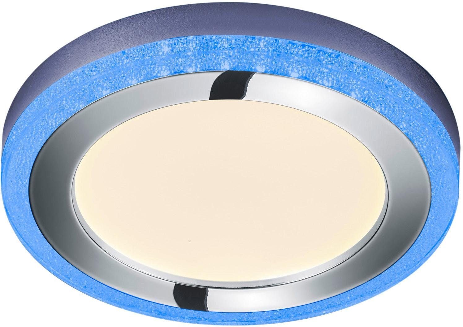 TRIO Leuchten LED Deckenleuchte »Slide«, 1 flammig-flammig, Fernbedienung, integrierter Dimmer, Nachtlicht, RGBW-Farbwechsler
