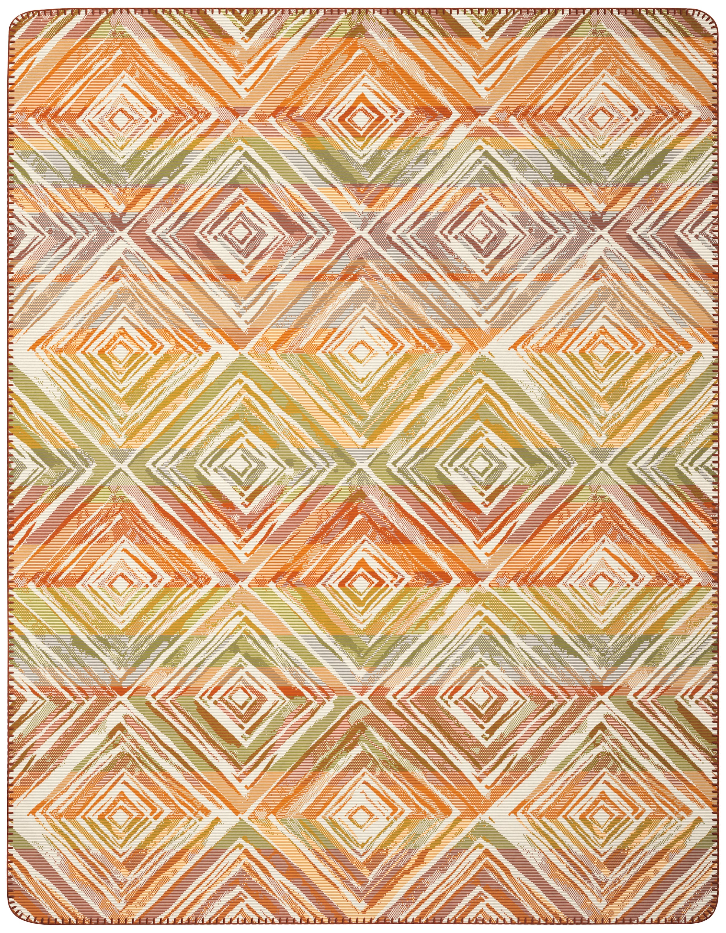 Image of Biederlack Wohndecke "Wohndecke Sunset Diamonds" extravagantes Rautendessin mit Zierstich