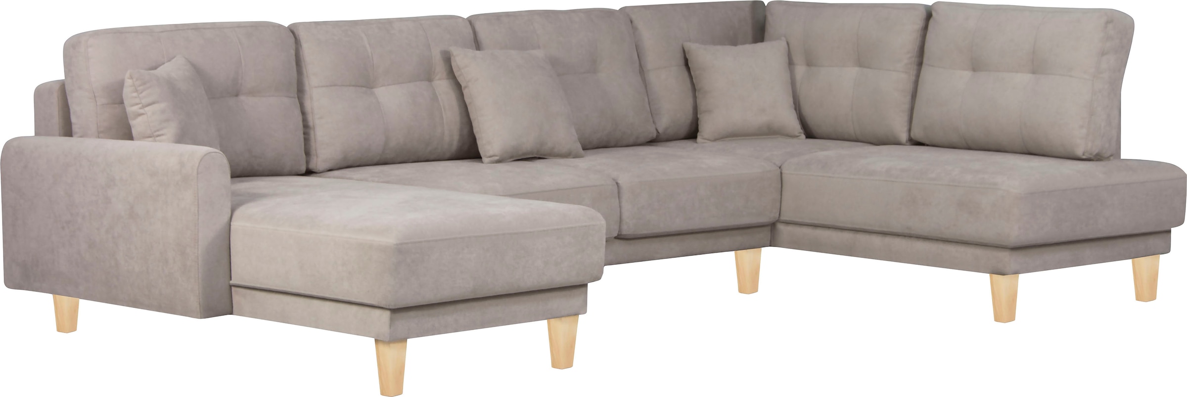 Home affaire Paysage de salon »TRIPLO U-Form wahlweise mit Schlaffunktion, B/T/H: 310/192/90 cm« Schlafsofa, auch mit Bettkasten, Steppung im Rückenkissen