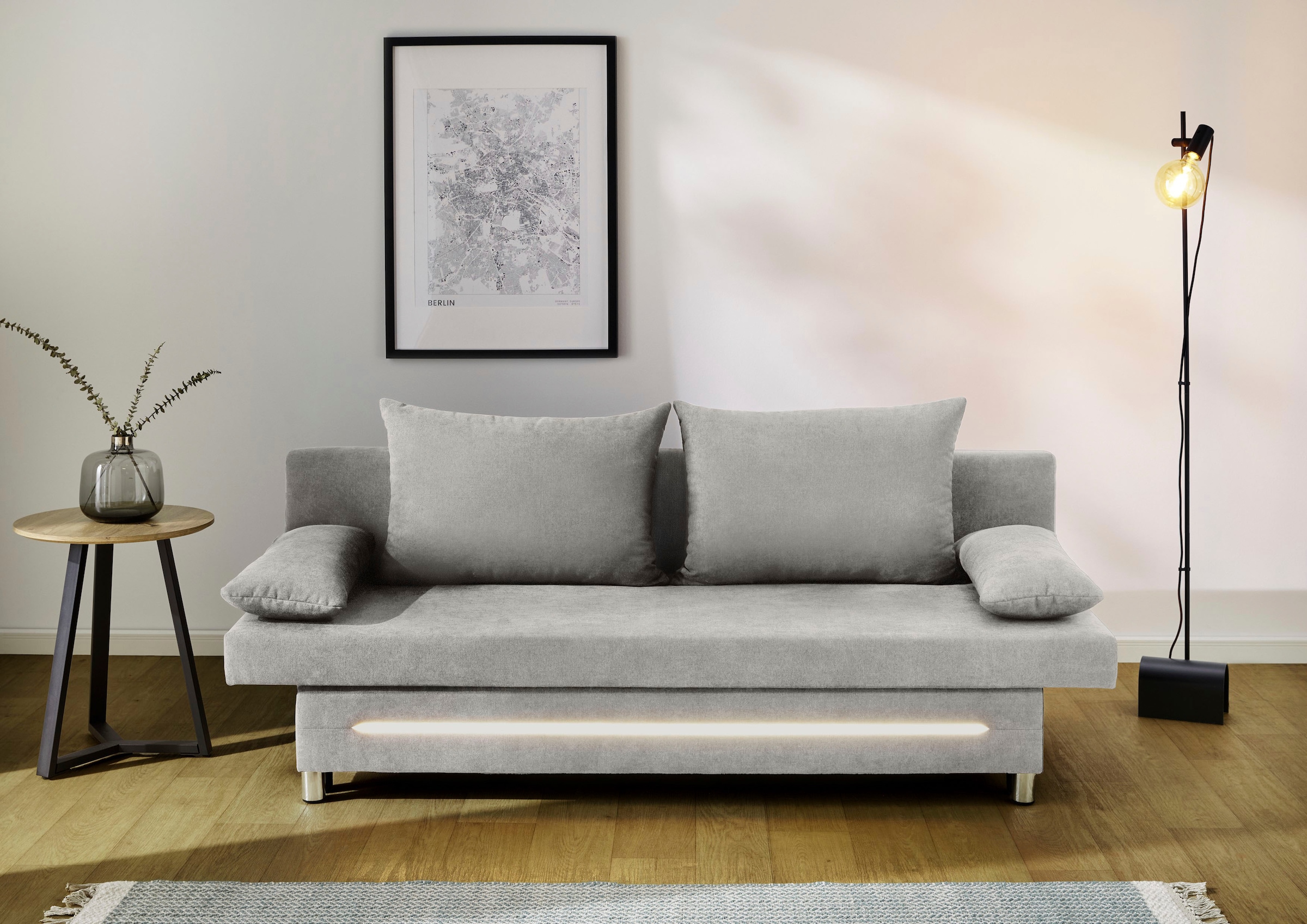 Jockenhöfer Gruppe Schlafsofa »Sunrise, B: 191 cm, Liegefl. 120x191 cm« mit Schlaffunktion, Bettkasten & Licht, Unser Dauertiefpreis