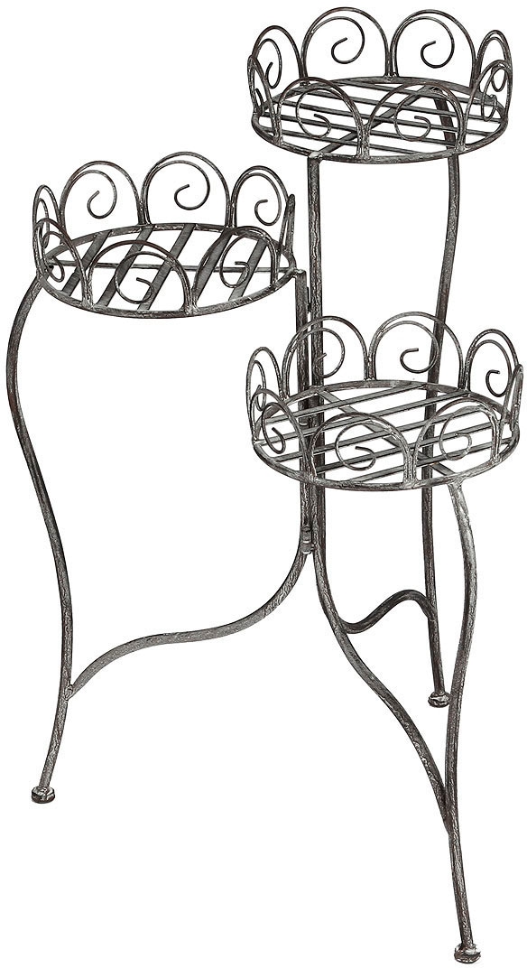 Image of Ambiente Haus Blumenhocker "Blumenständer in grau (H) 70cm" 1 Stk. tlg. aus Schmiedeeisen mit Pulverbeschichtung für Innen- und Aussenbereich