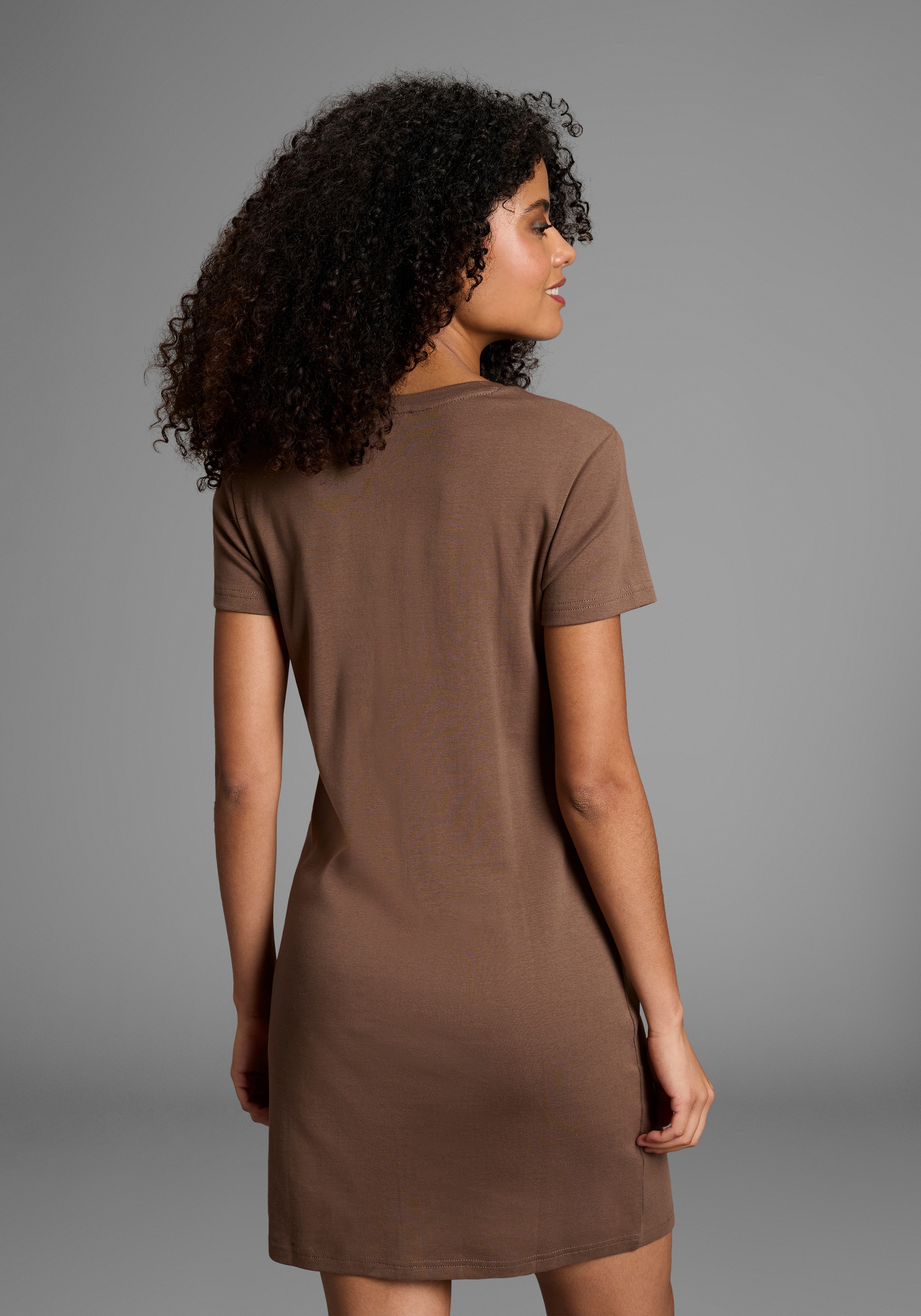 Flashlights Robe t-shirt figurbetonter Schnitt, Kurzarm, Rundhalsausschnitt, Mini-Länge