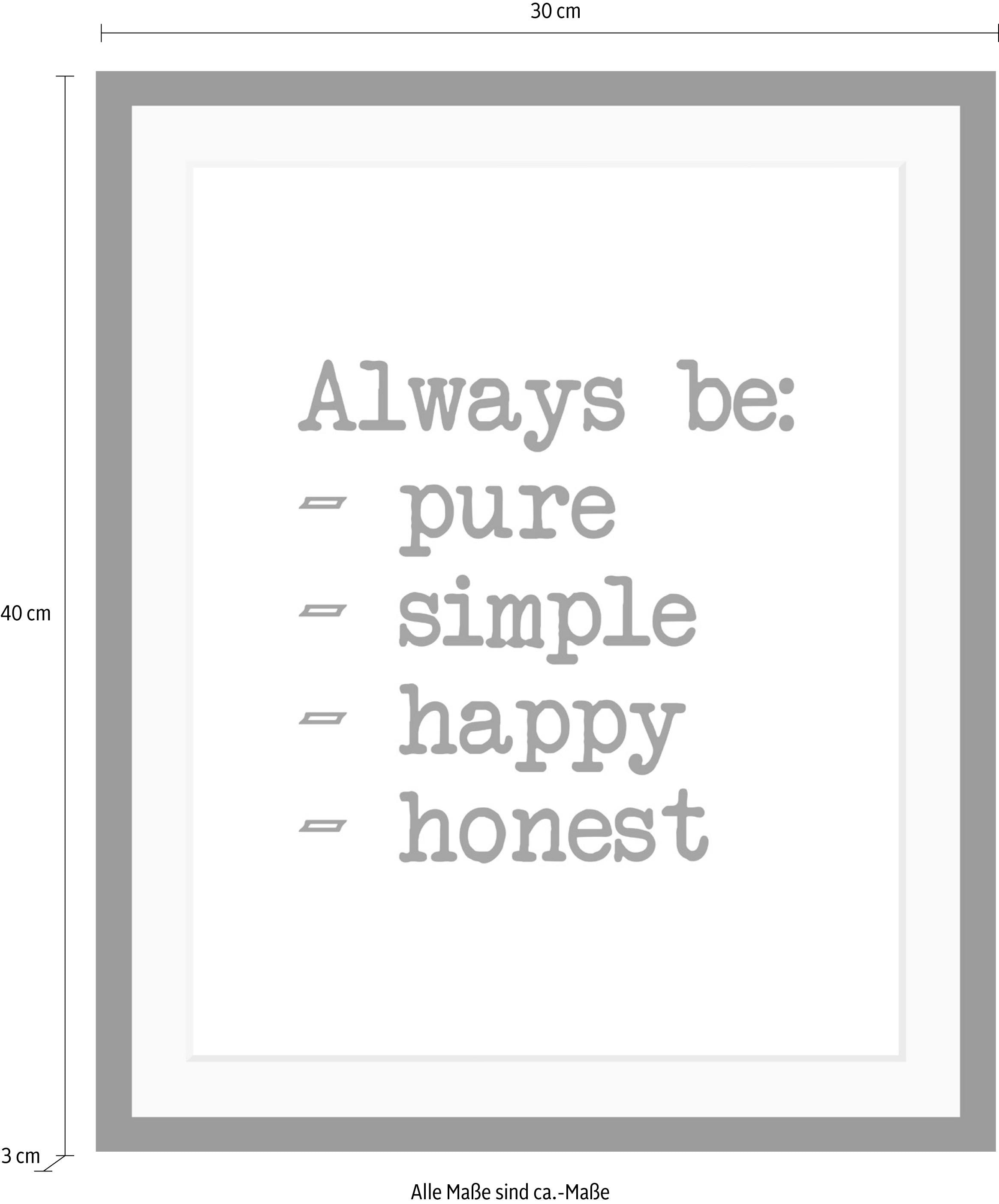 queence Image »Aufzählung« HD Premium Poster-Druck inkl. Holzrahmen