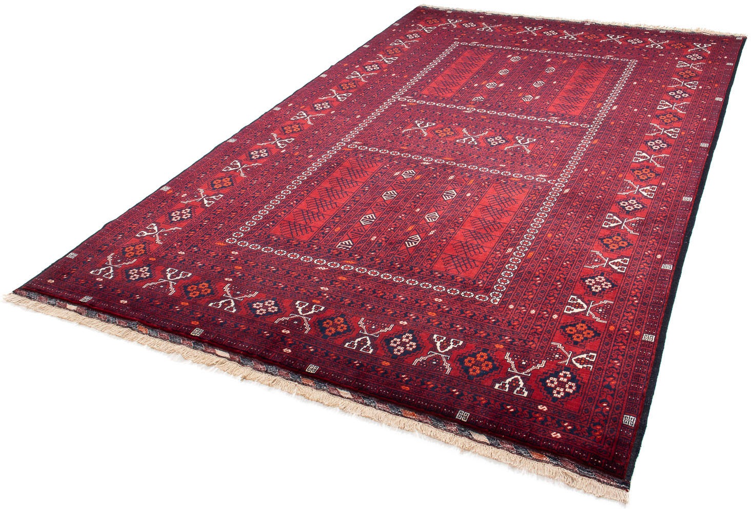 Image of morgenland Orientteppich »Turkaman - 245 x 158 cm - dunkelrot«, rechteckig, 6 mm Höhe, Wohnzimmer, Handgeknüpft, Einzelstück mit Zertifikat bei Ackermann Versand Schweiz