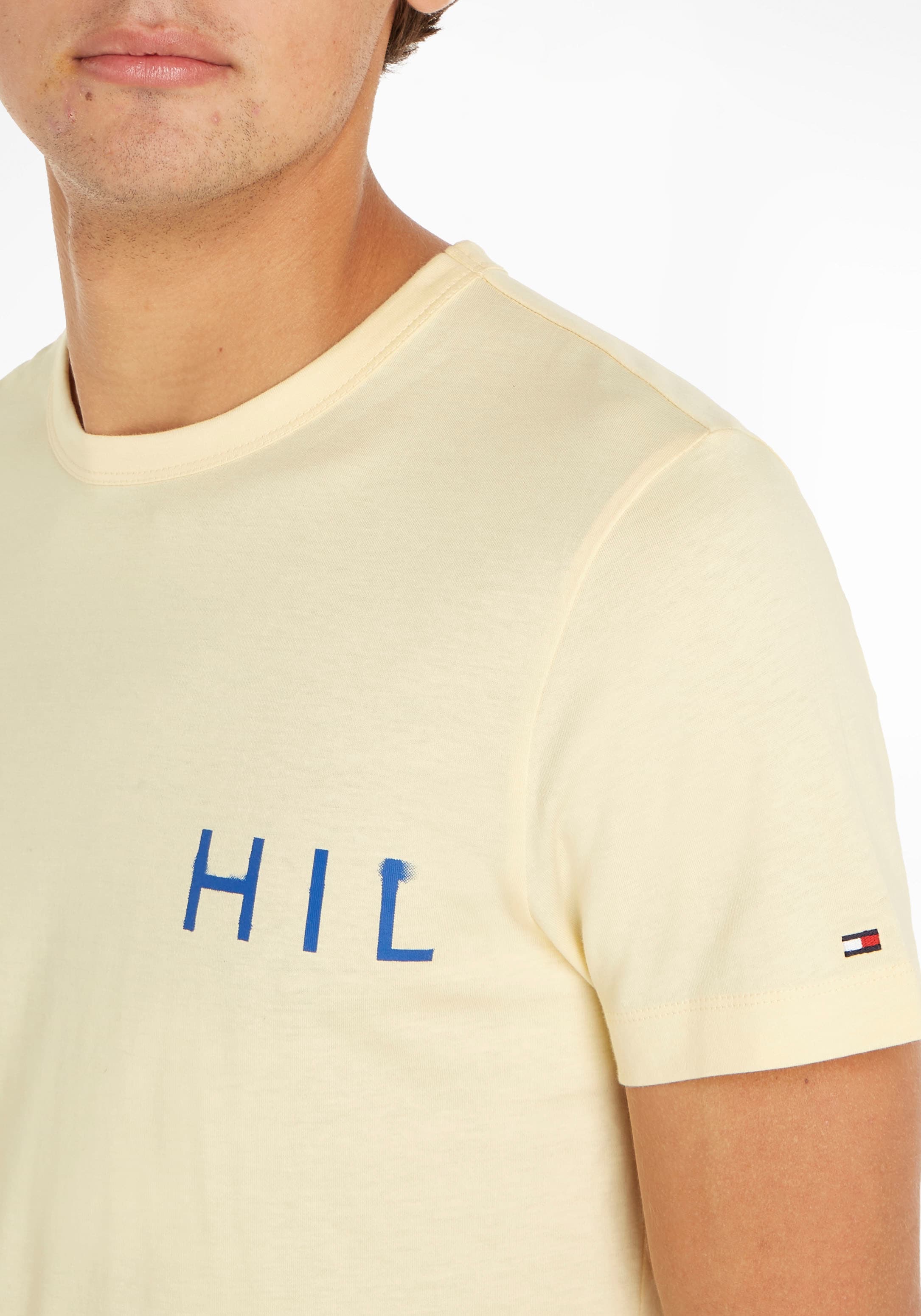 Tommy Hilfiger Homme T-Shirt Manches Courtes Encolure Ronde, Blanc