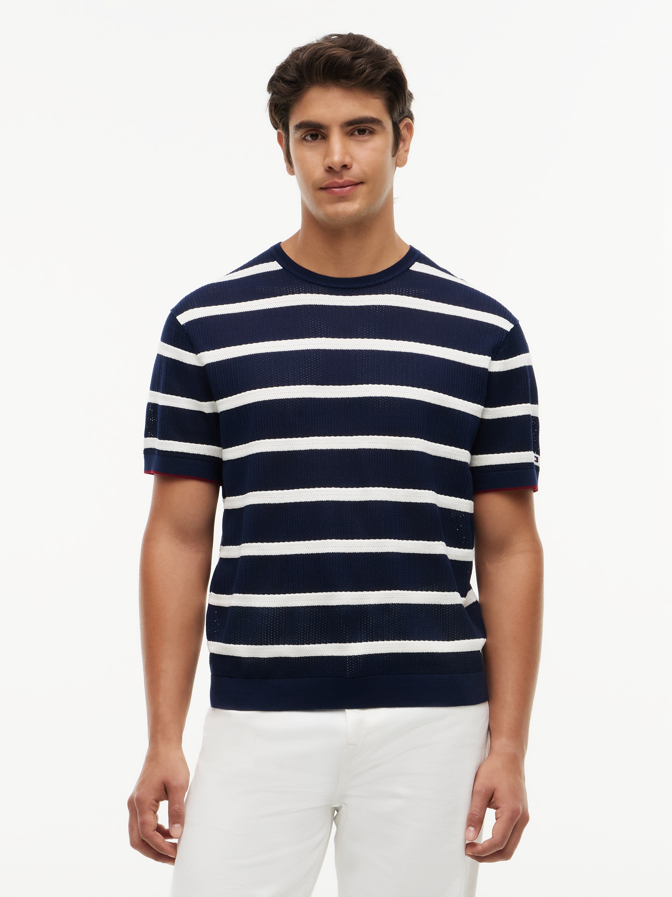 Image of Tommy Hilfiger Kurzarmpullover "Dress Casual Premium Line Knit Shirt"