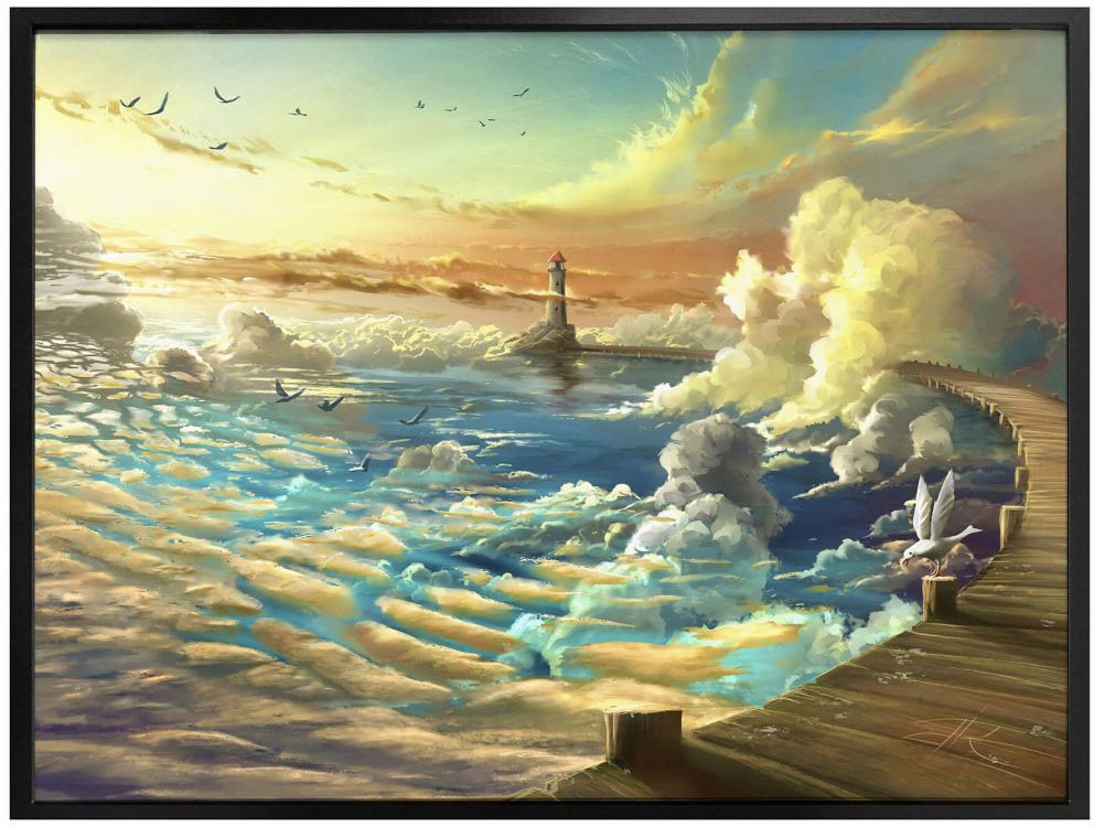 (1 Schriftzug, Poster Wall-Art Ufer kaufen »Surrealismus St.), des Bild Himmels«, Bild, Wandposter Poster, Wandbild,