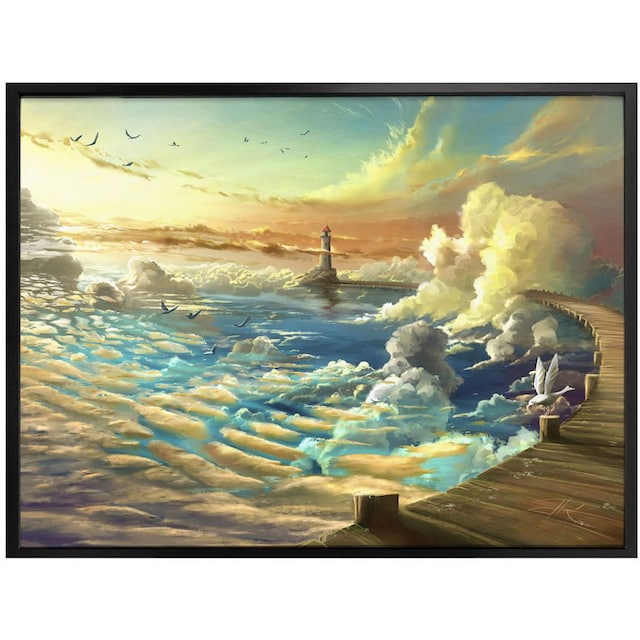 Wall-Art Poster »Surrealismus Bild Ufer des Himmels«, Schriftzug, (1 St.),  Poster, Wandbild, Bild, Wandposter kaufen