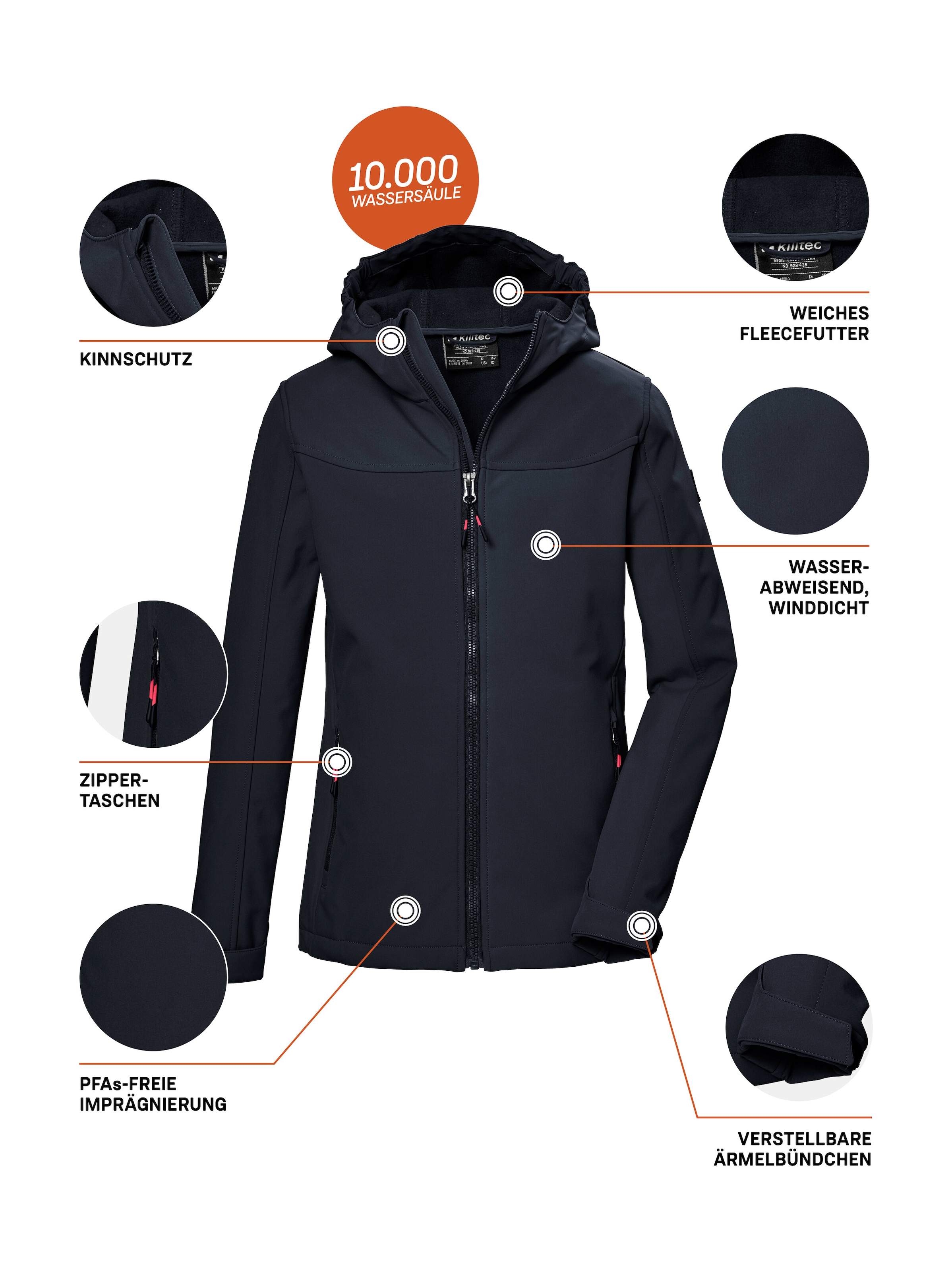 Killtec Softshelljacke »KOS 145 GRLS SFTSHLL JCKT« Wind- und wasserabweisende Mädchenjacke, atmungsaktiver Mesh-Einsatz