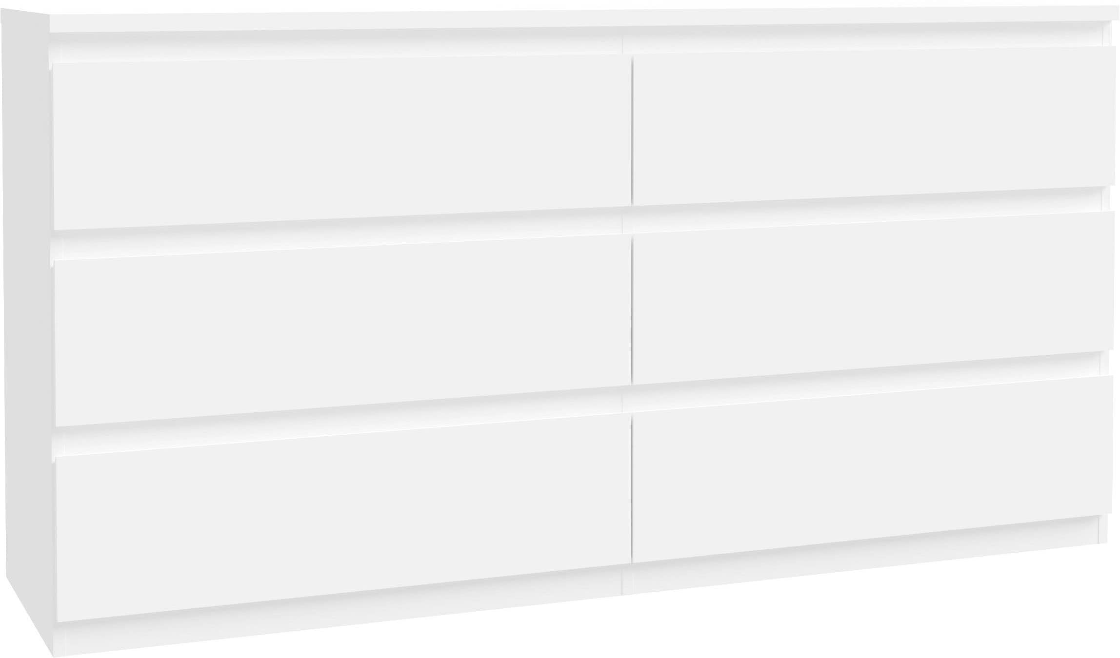 Image of FORTE Kommode "Edmore" grosse Kommode, grifflose Front, Stauraum, 6 Schubladen