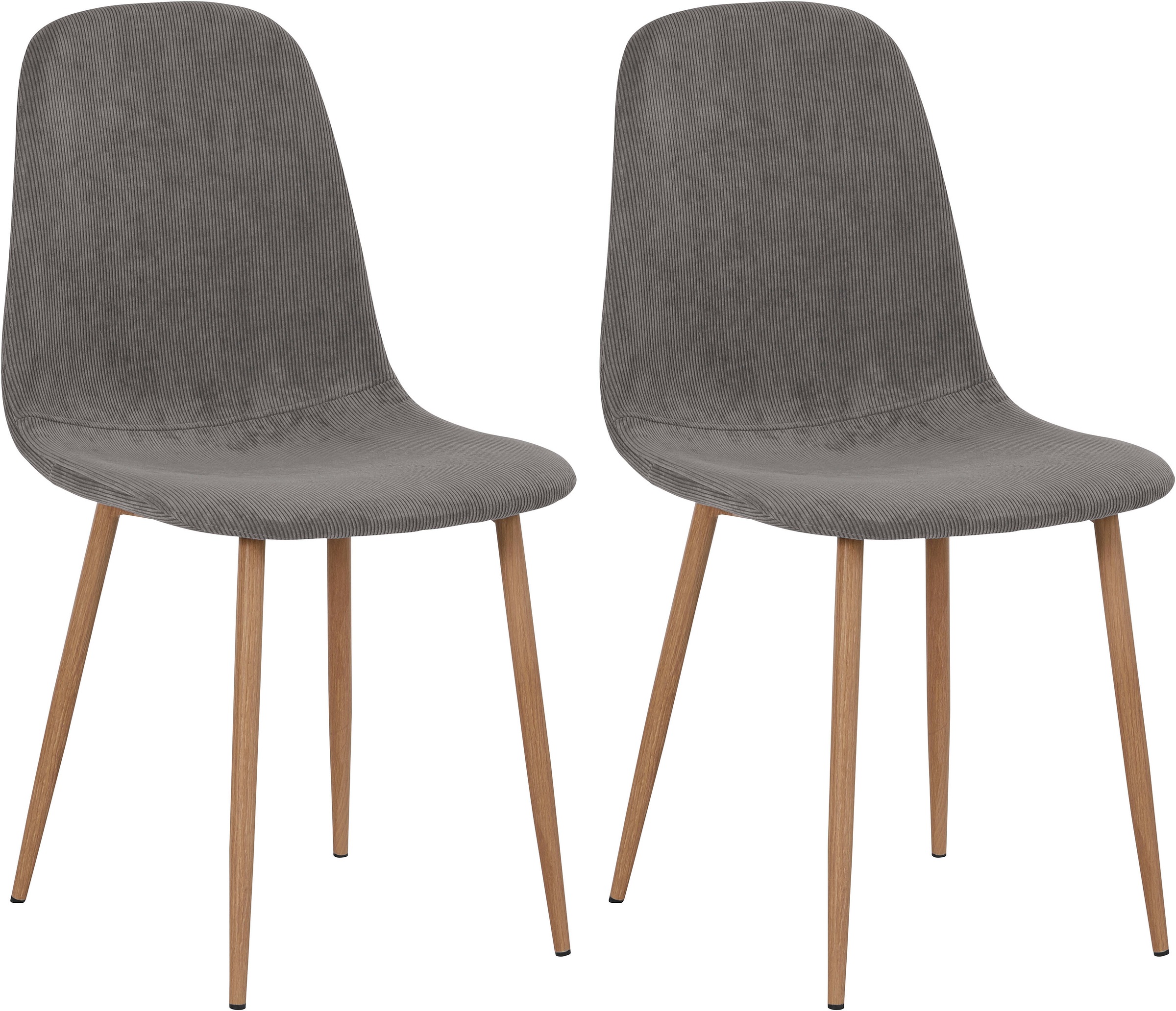 Image of Homexperts Esszimmerstuhl »Kaitlin«, (Set), 2 St., Cord, (2 oder 4 Stück), Bezug in Cordstoff, Metallgestell in Holzoptik bei Ackermann Versand Schweiz