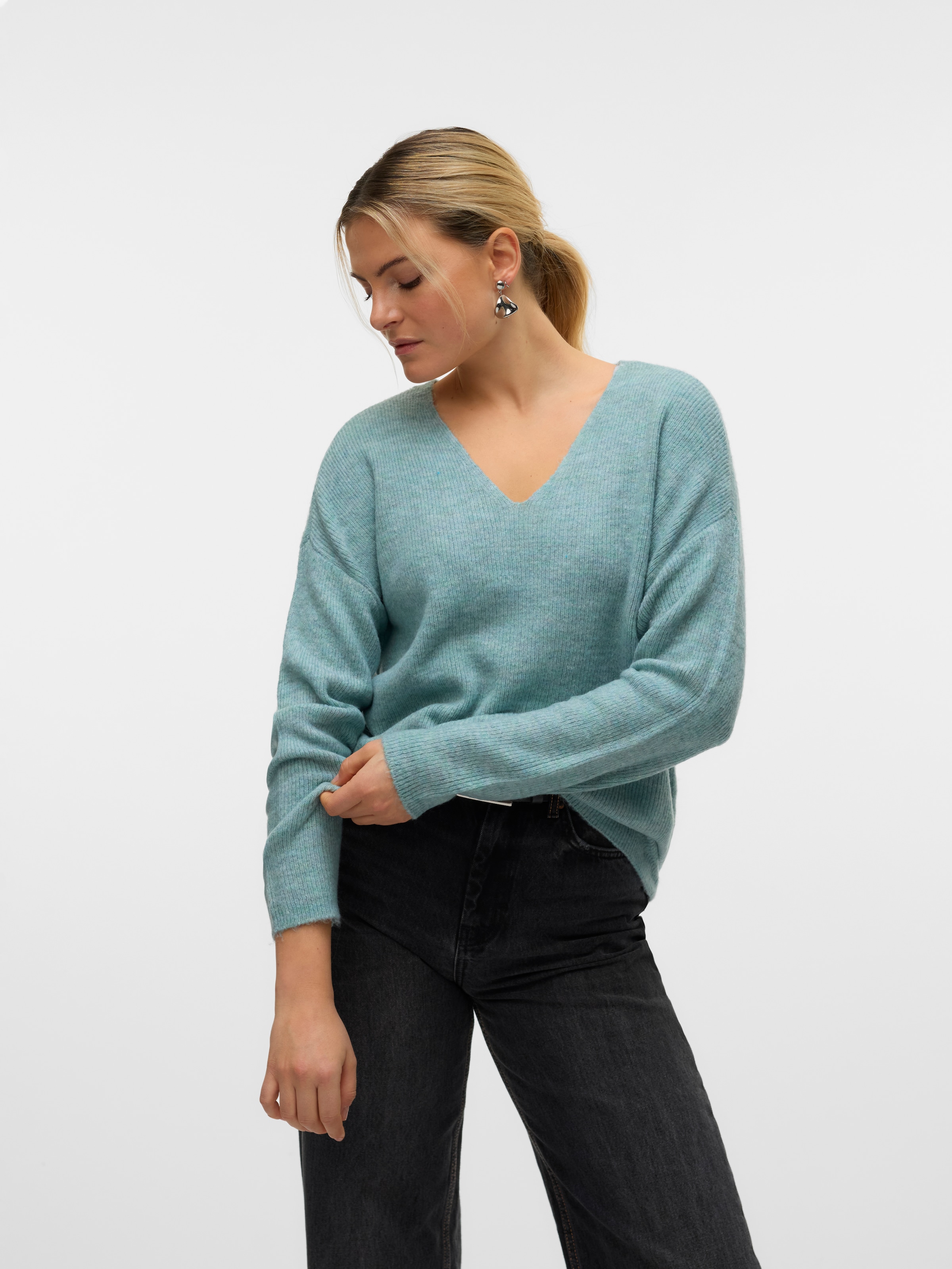 Vero Moda V-Ausschnitt-Pullover »VMCREWLEFILE LS V-NECK BLOUSE NOOS«
