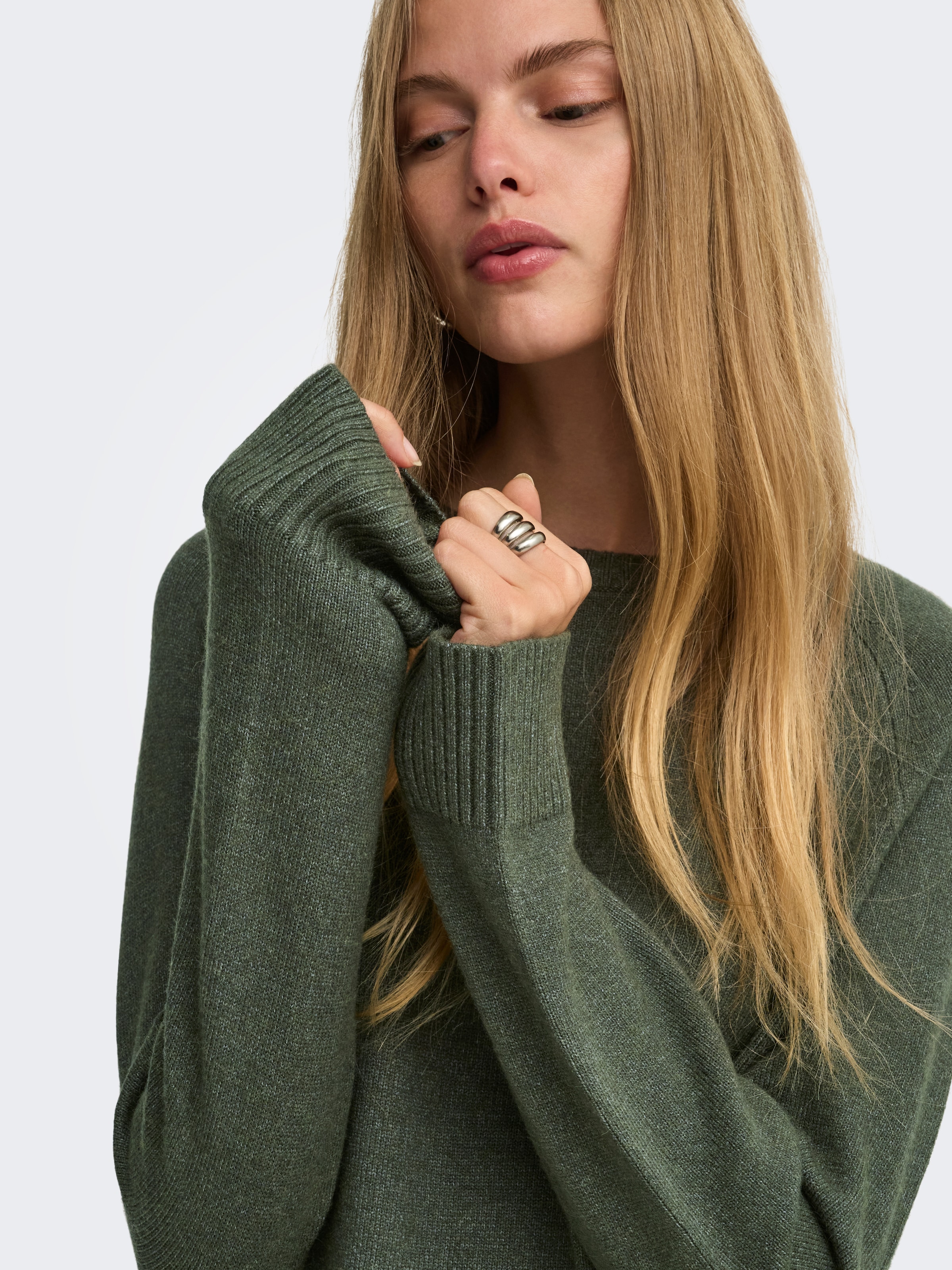 Image of ONLY Strickpullover "ONLPRINCESS LS O-NECK RAGLAN KNT NOOS" Viskosemischung, regular fit