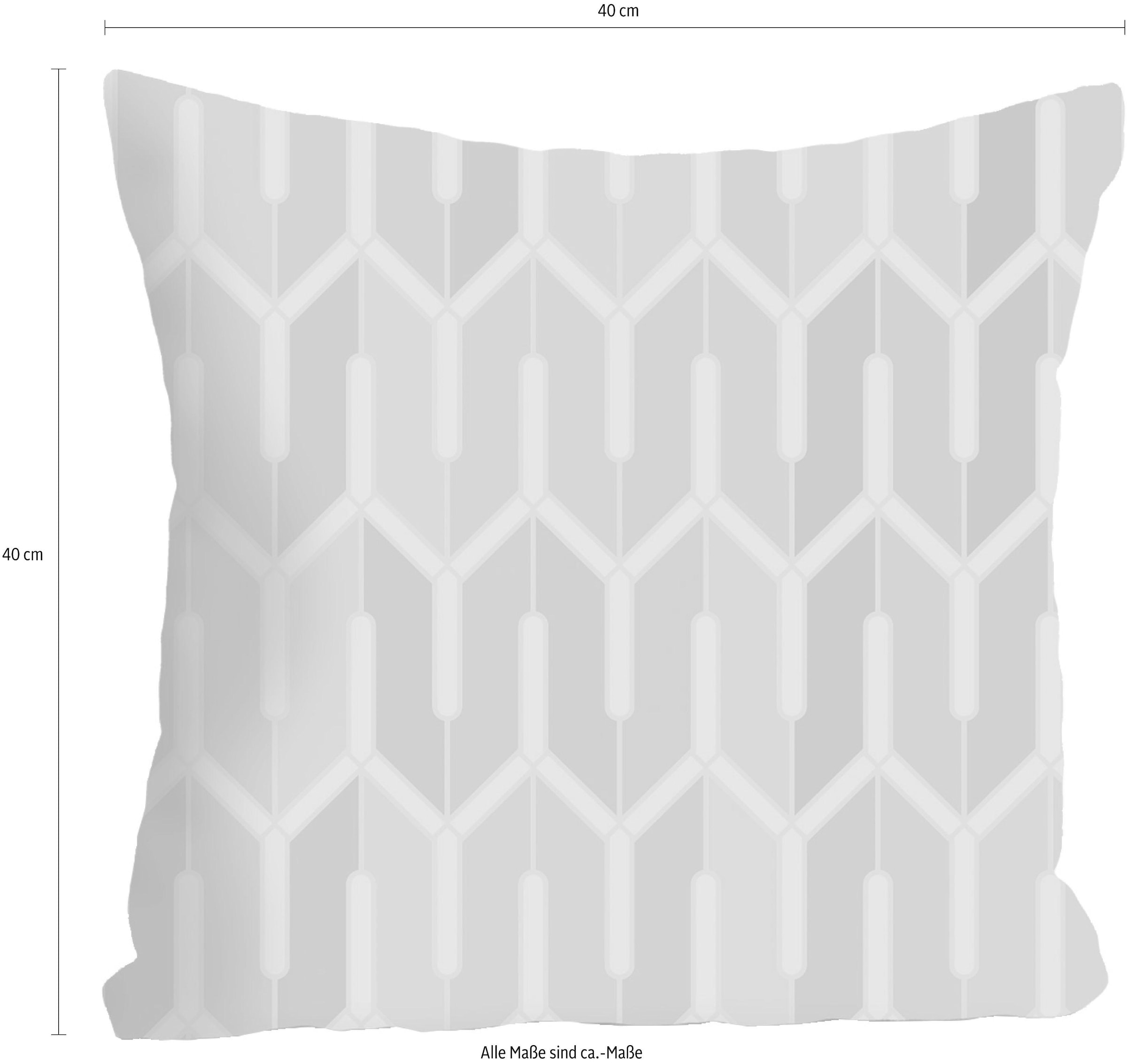 queence Coussin décoratif »Grey« mit grafischem Muster, Kissenhülle ohne Füllung, 1 Stück
