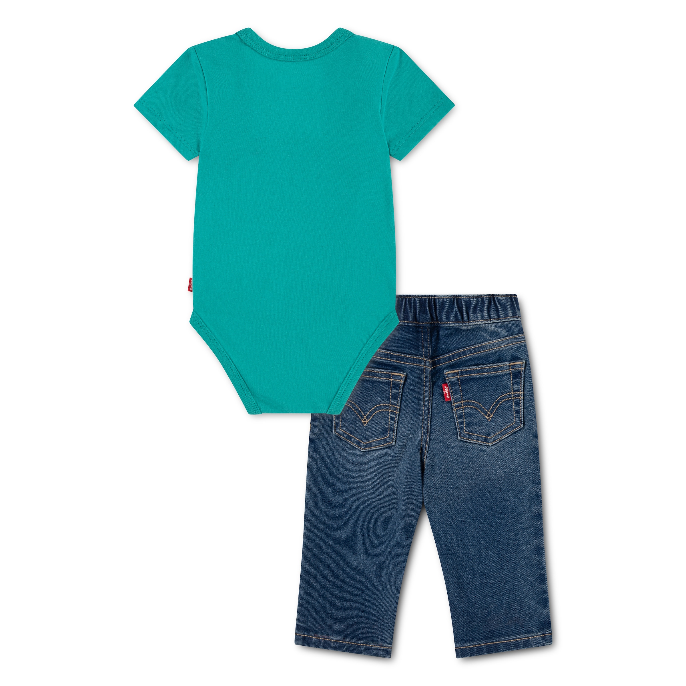 Levi's® Kids Body et pantalon »LVB CORE TEE & DENIM PANT SET« Ensemble, 2 Body à manches courtes avec impression logo et col rond
